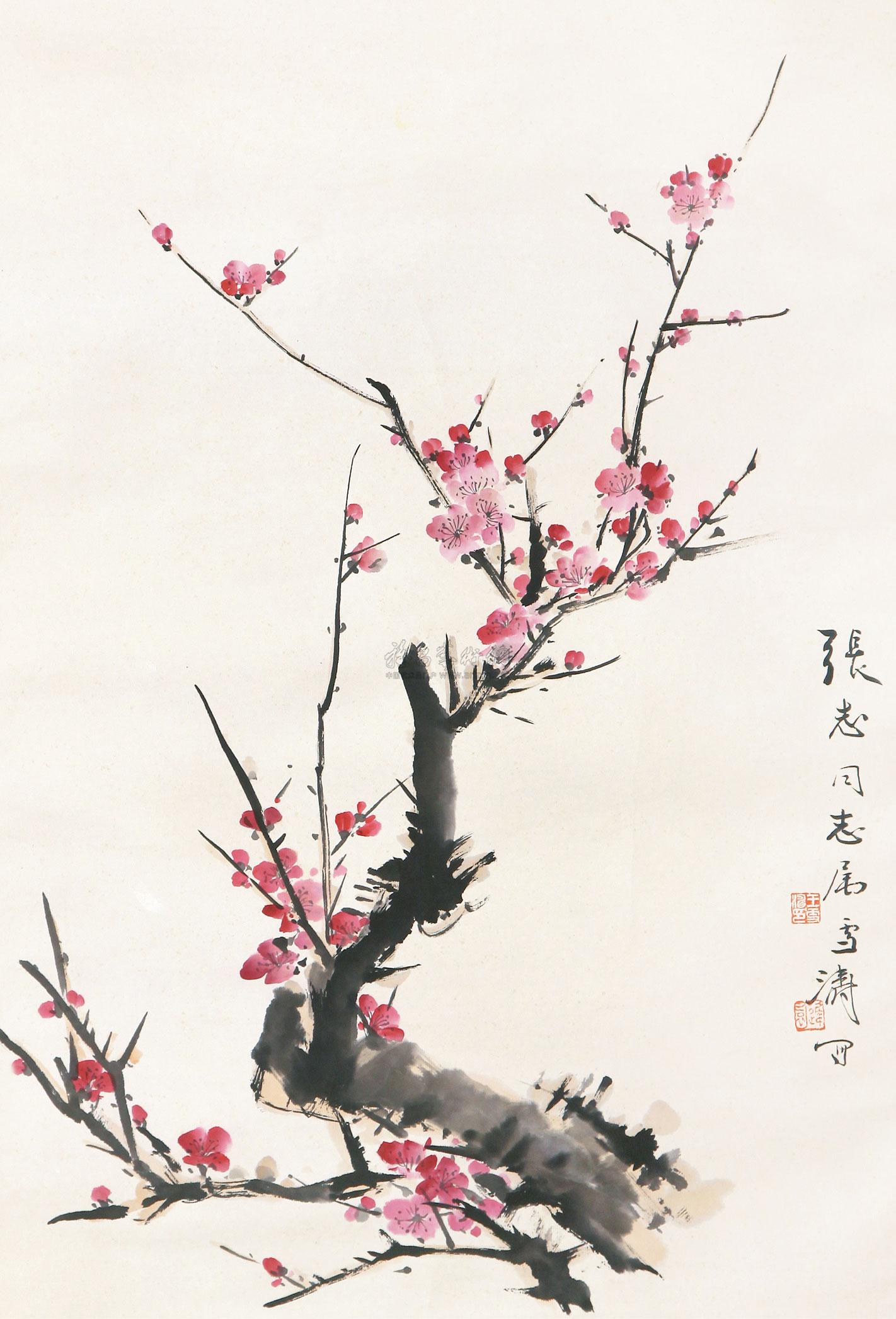 0083 红梅 轴 设色纸本