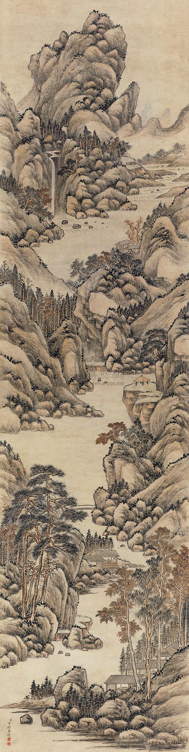 【林泉高致 立轴 纸本】拍卖品_图片_价格_鉴赏_绘画