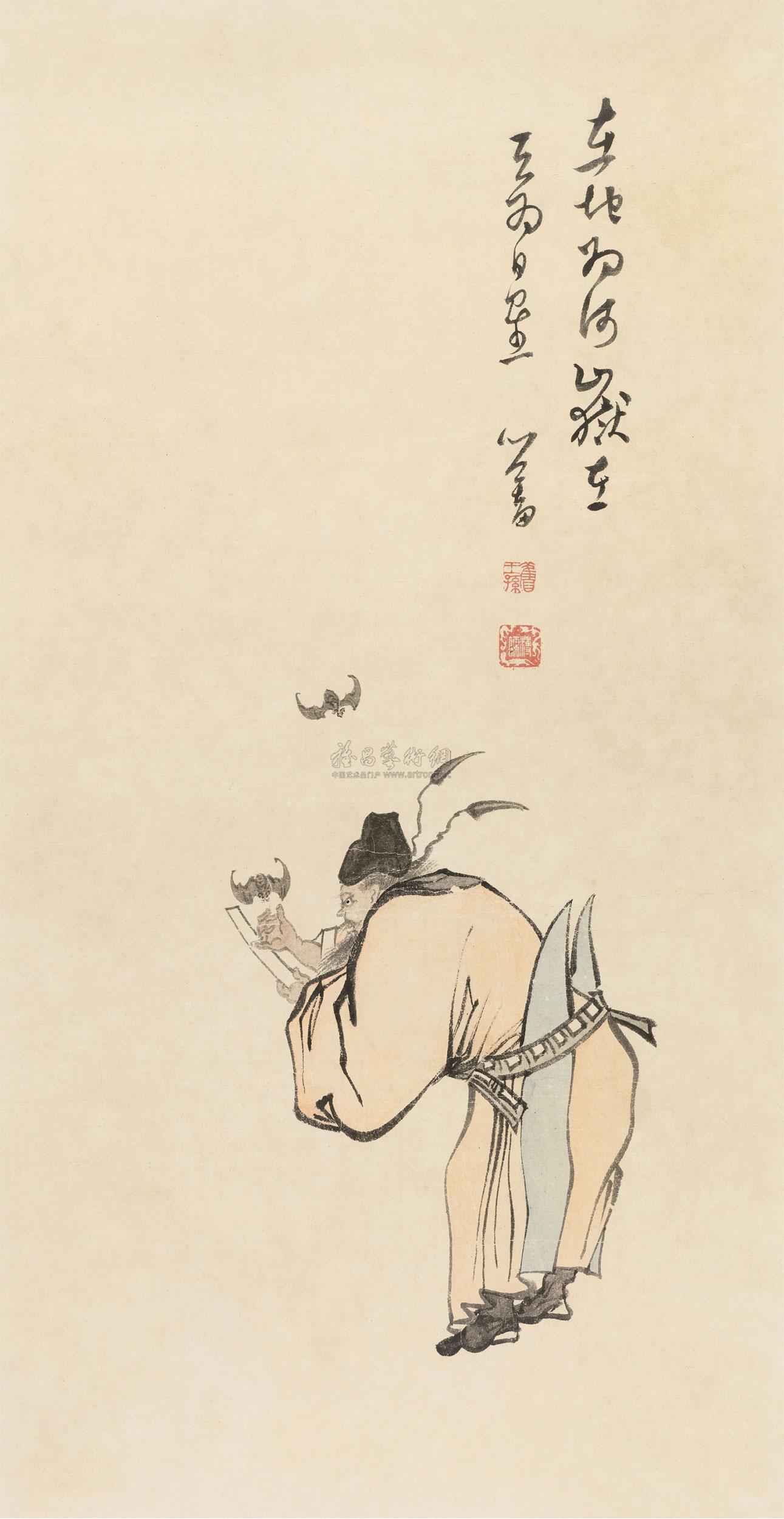 0817钟馗祈福镜心纸本