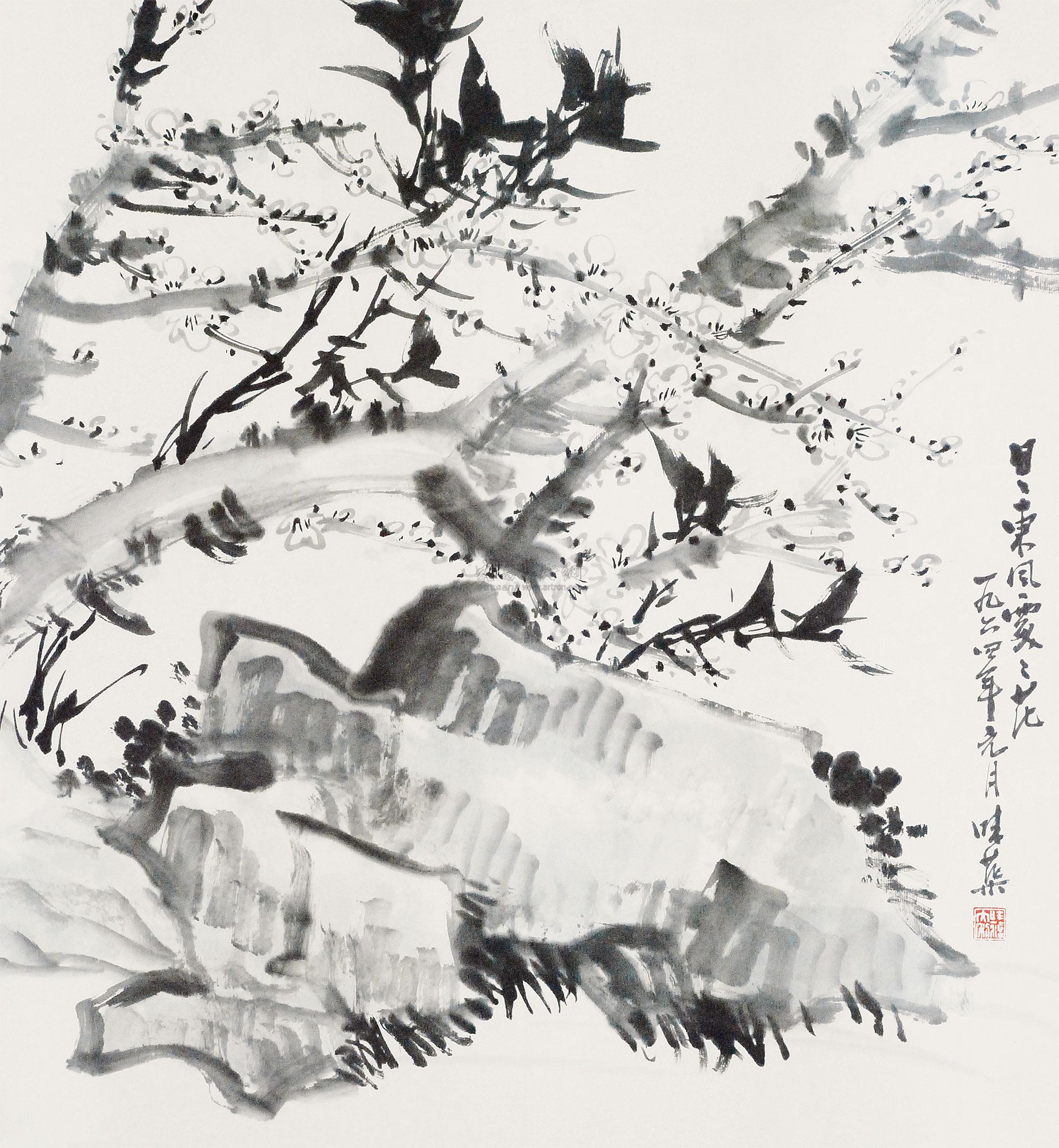 0098梅花立轴水墨纸本