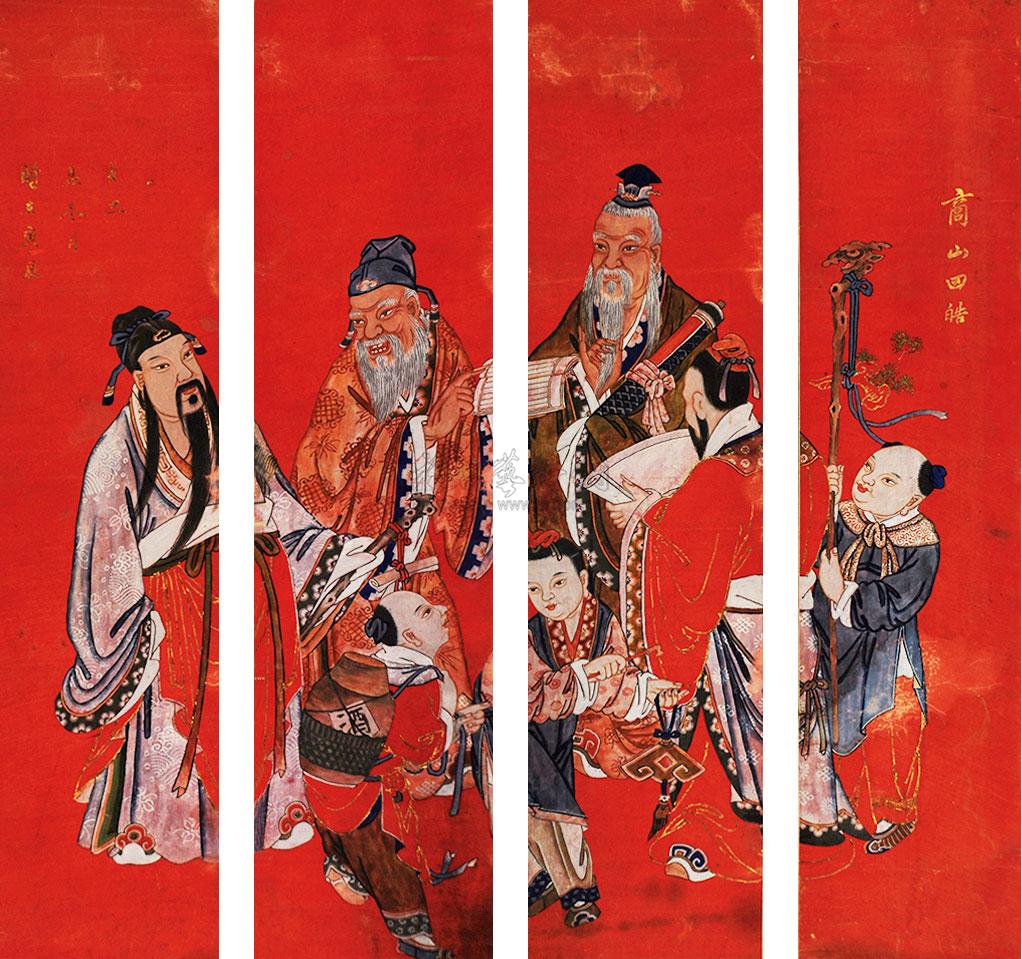 0680 商山四皓 立轴 纸本