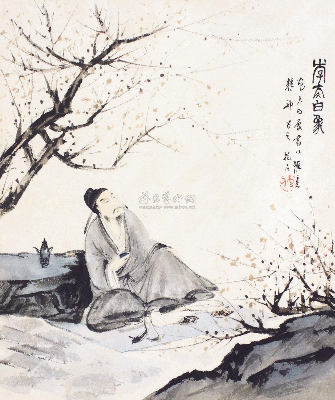 0442 李白醉酒 镜心