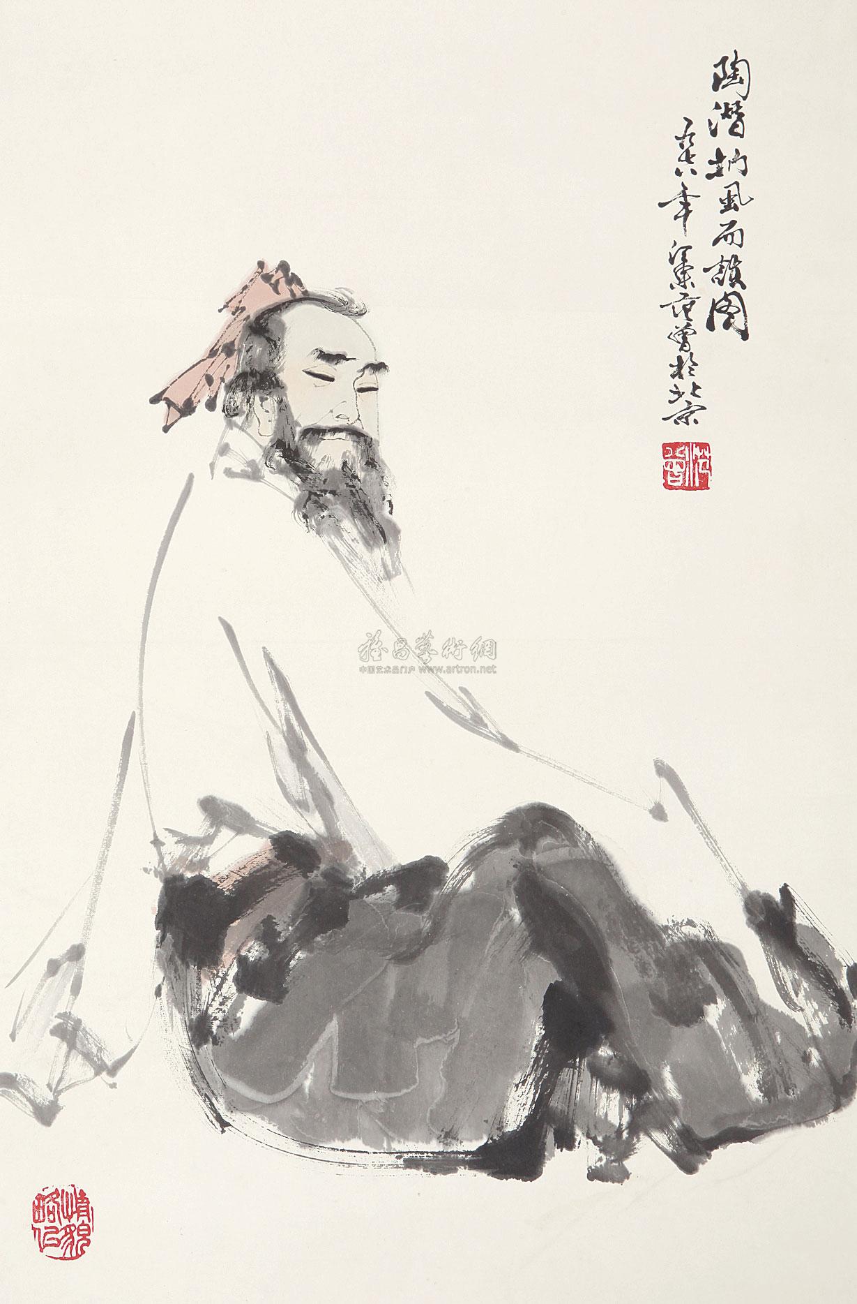 【陶渊明像 镜片 纸本】拍卖品_图片_价格_鉴赏_绘画