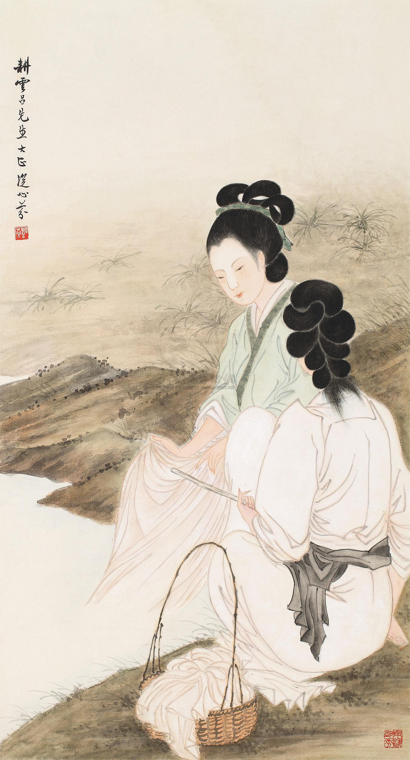 0073仕女镜片设色纸本
