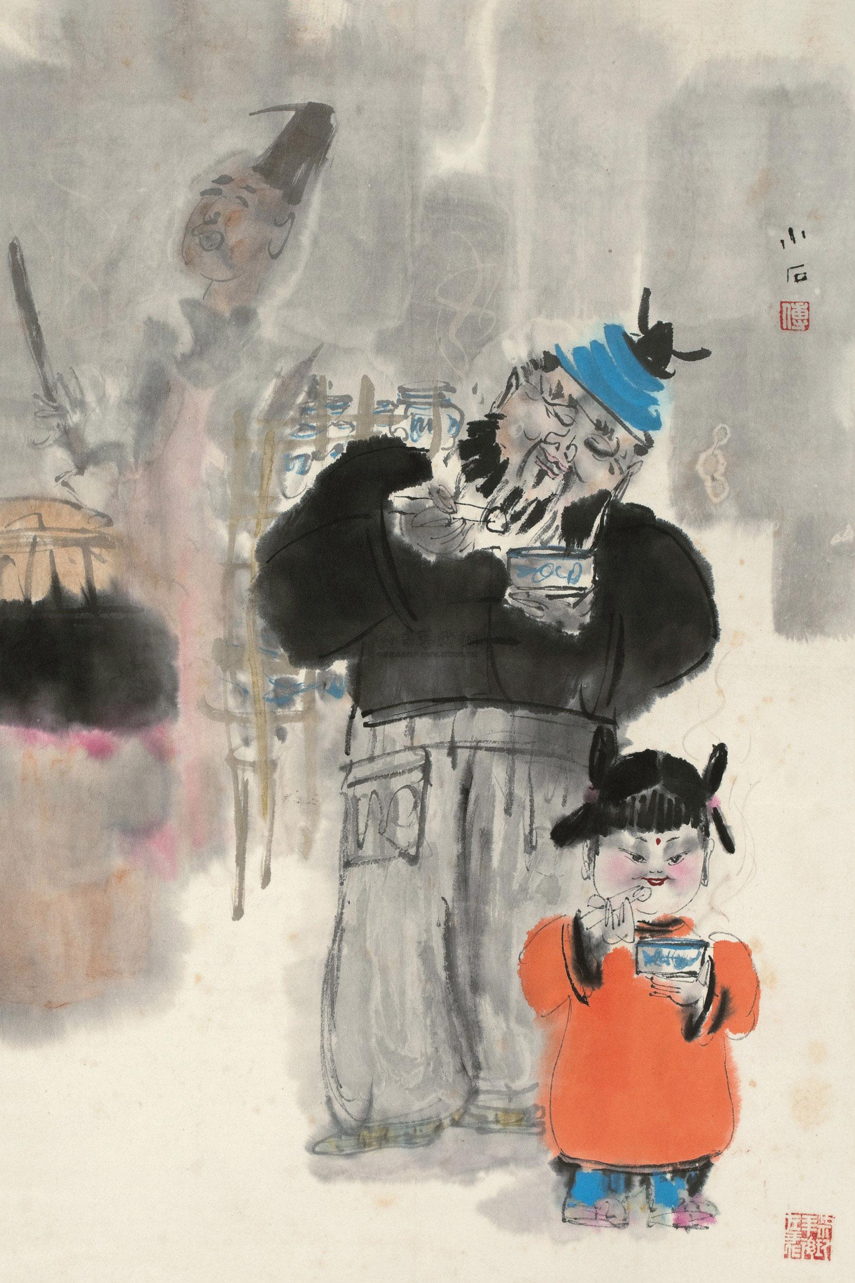 1737 祖孙乐 立轴 纸本