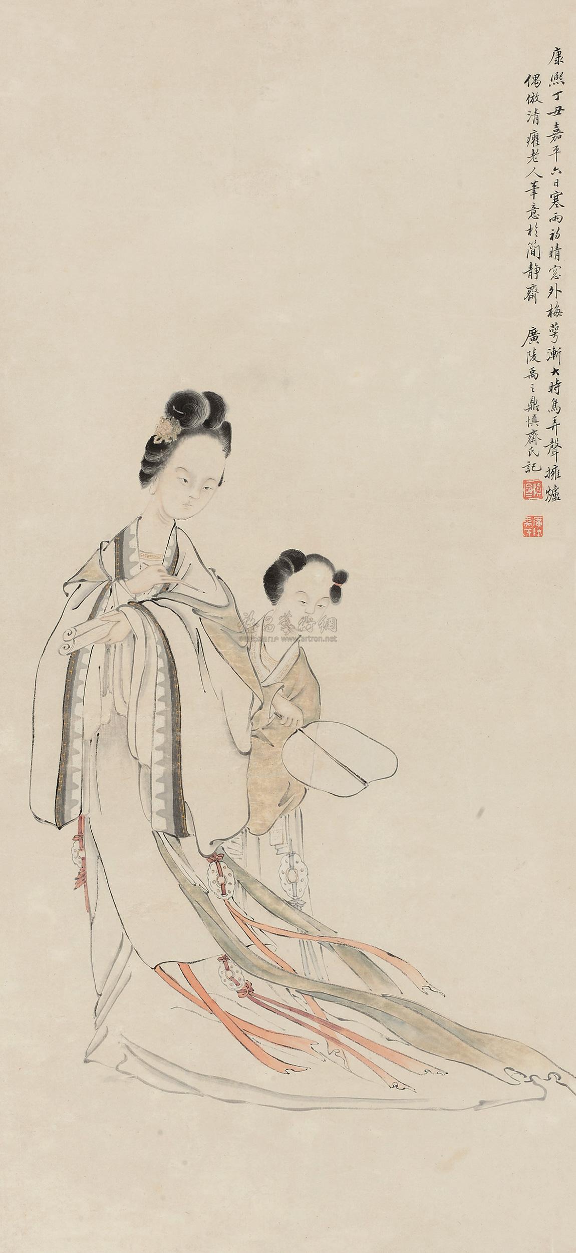 5694 仕女 立轴 设色纸本