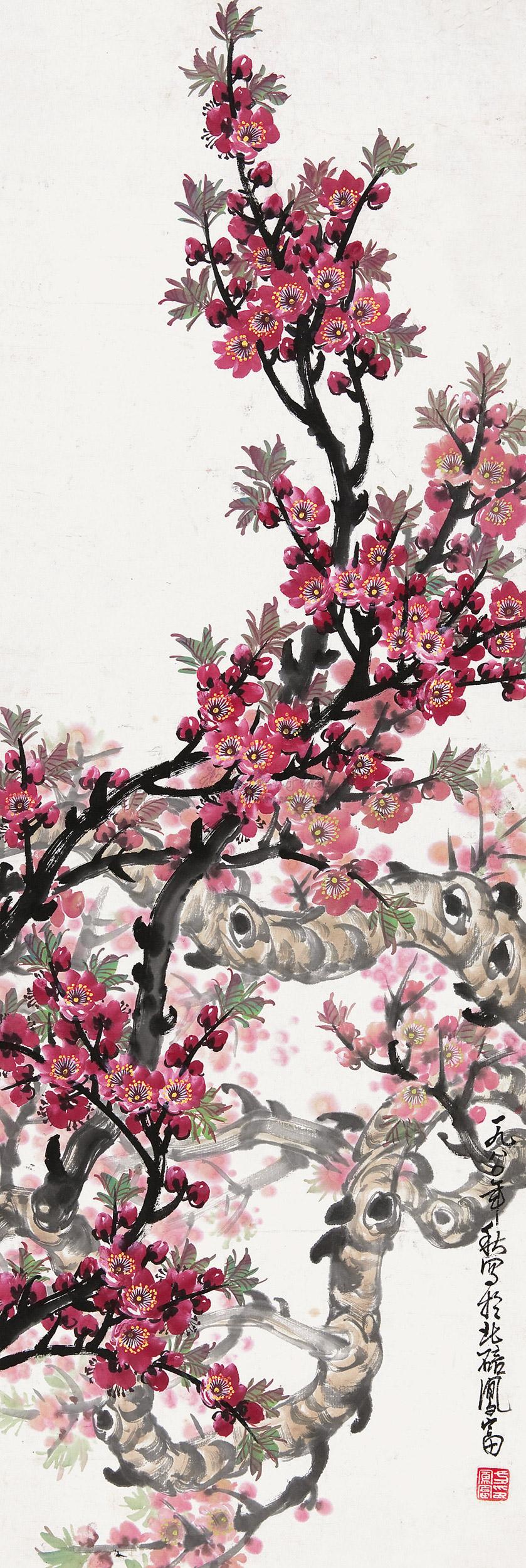 0326 桃花 立轴 纸本
