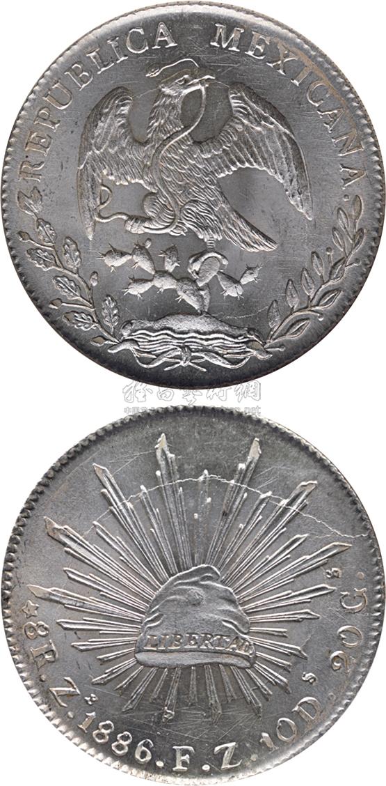 2939 1886年墨西哥"鹰洋"银币一枚