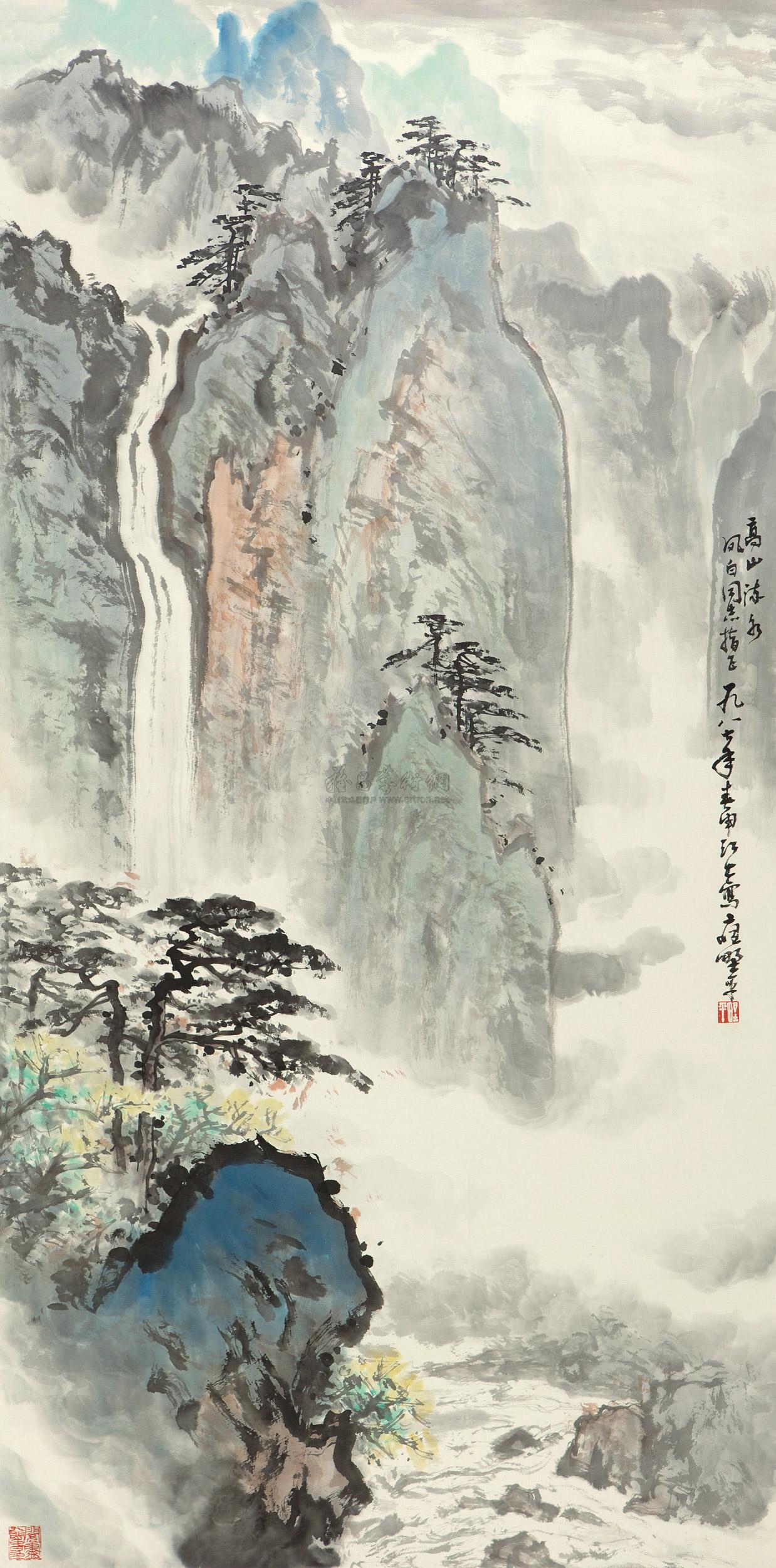 0361 1987年作 高山流水 立轴 纸本