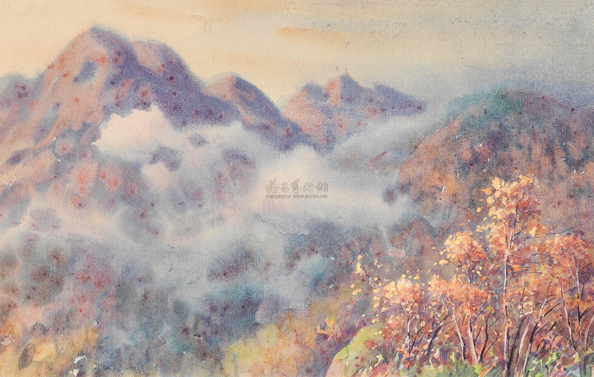 1948 1963年作 黄山秋景 水彩 纸本