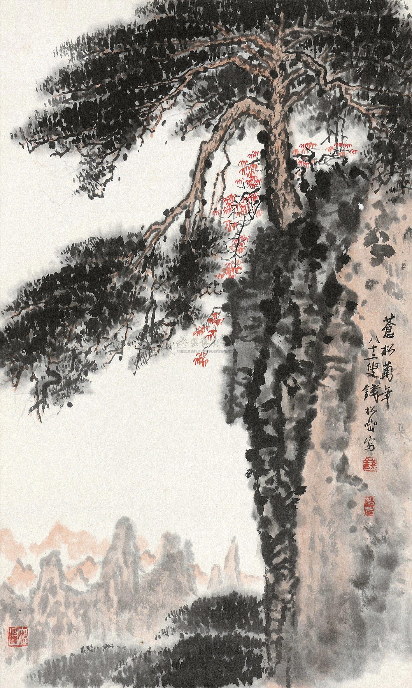 5450 苍松万年 轴 设色纸本