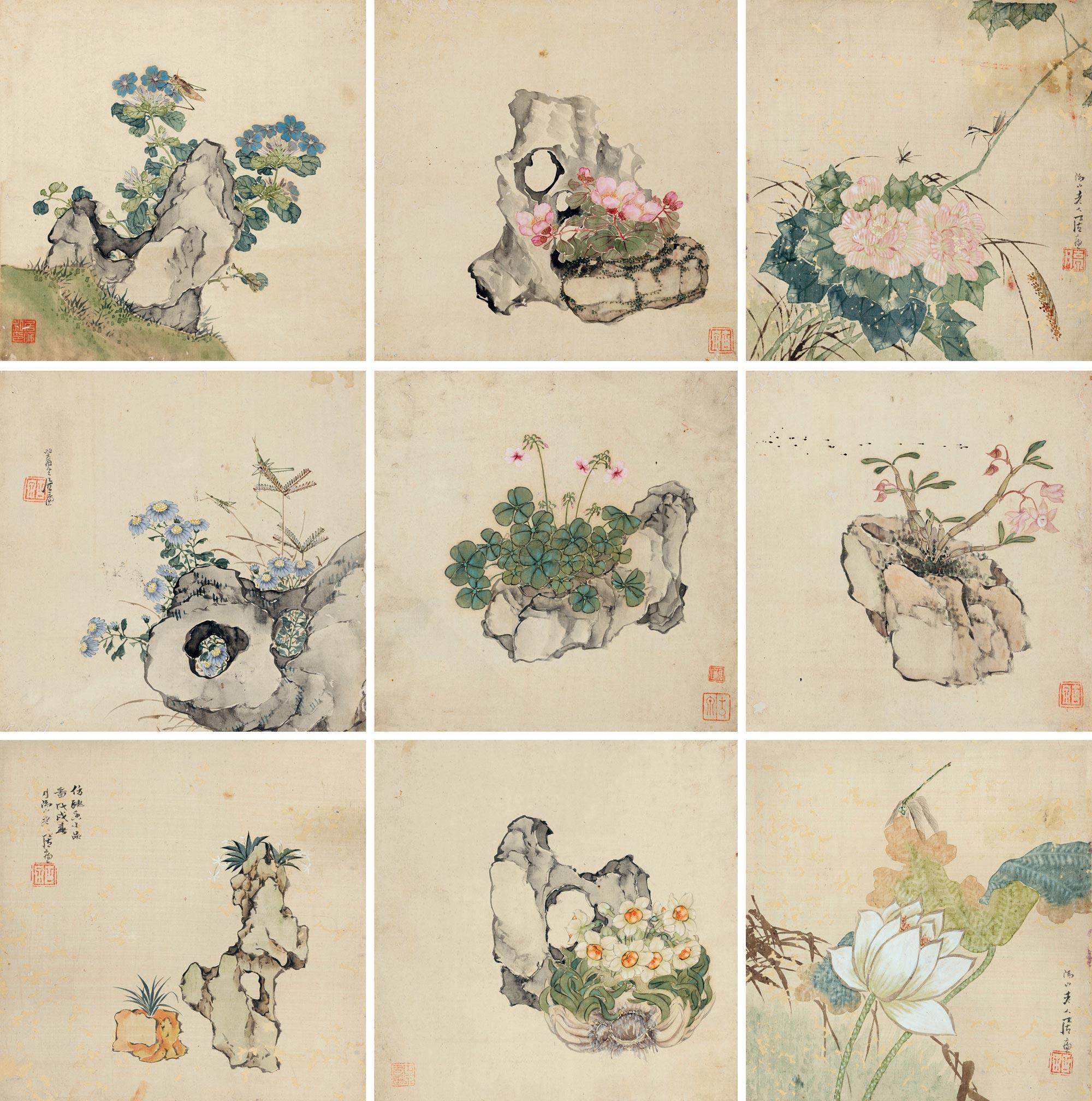 6672花卉册镜心设色绢本