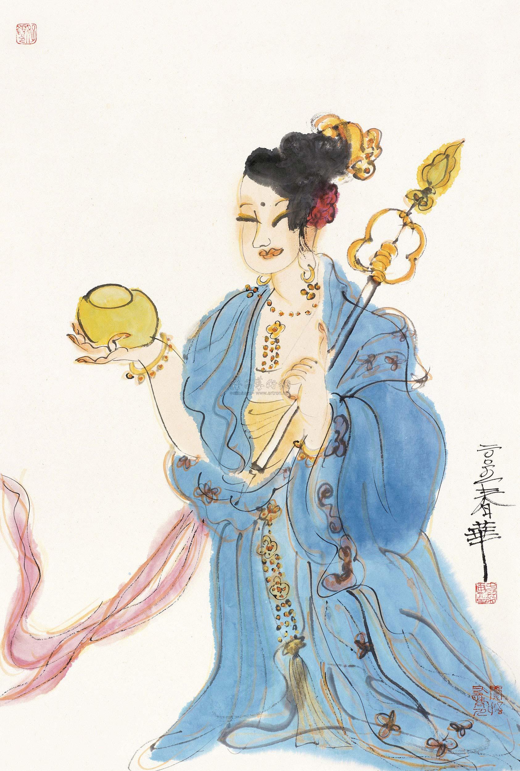 0153 仕女 镜片 设色纸本