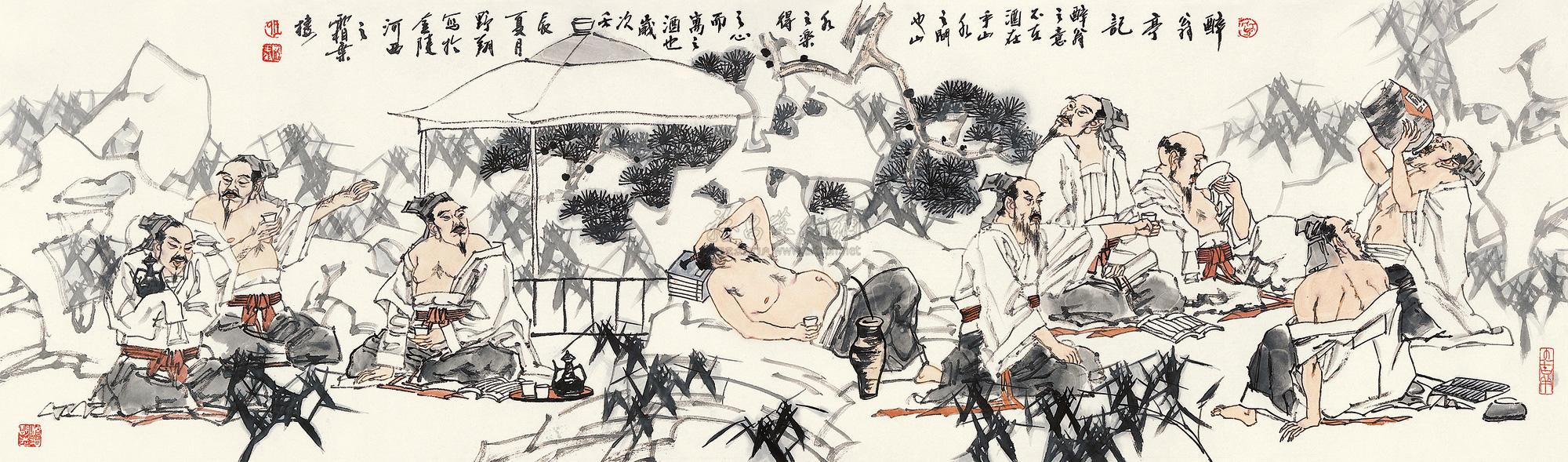 0191 醉翁亭记 镜心 设色纸本