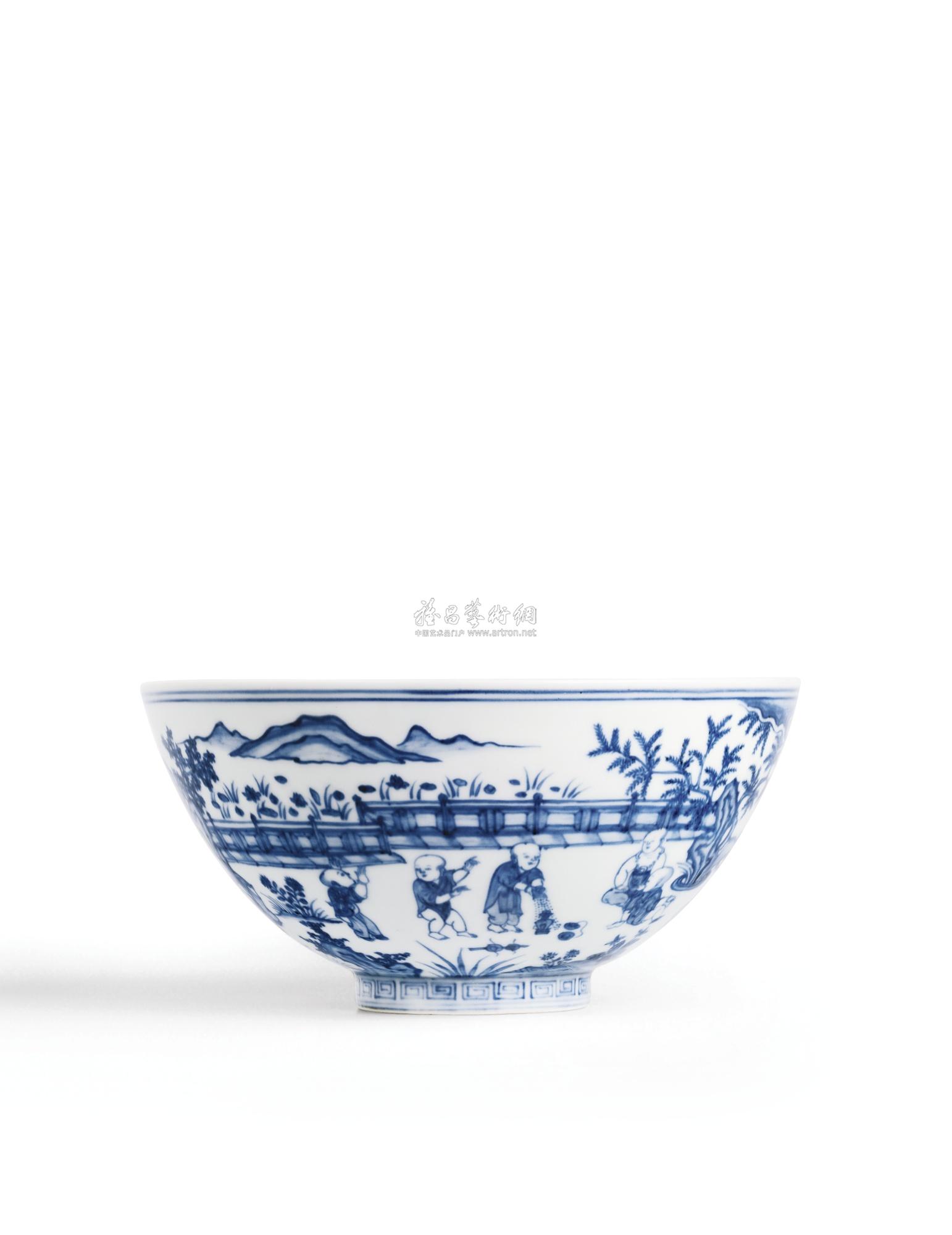 0046 明空白期/成化 青花「婴戏图」碗
