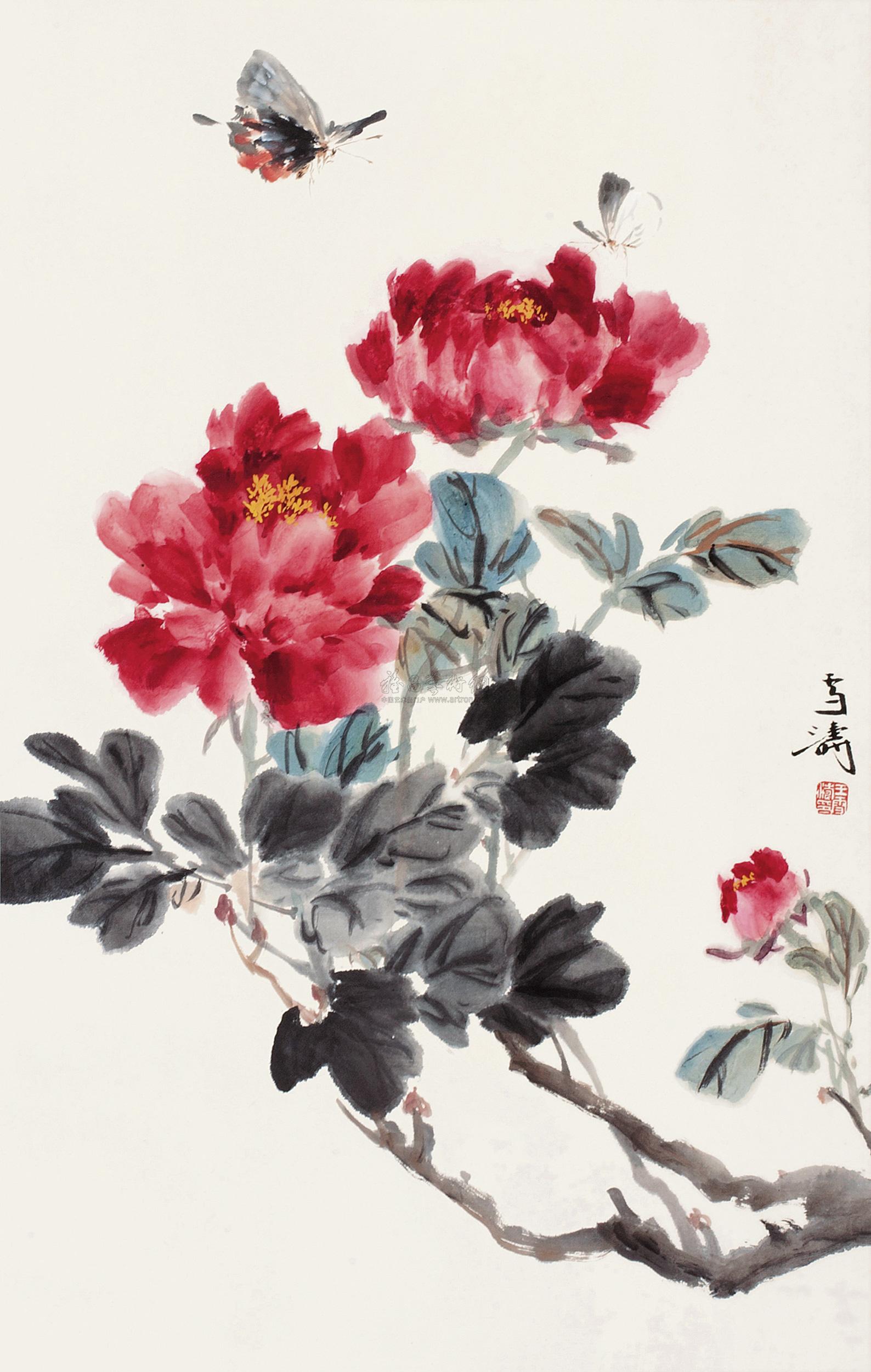 支持鼠标                                    王雪涛 花卉 镜心