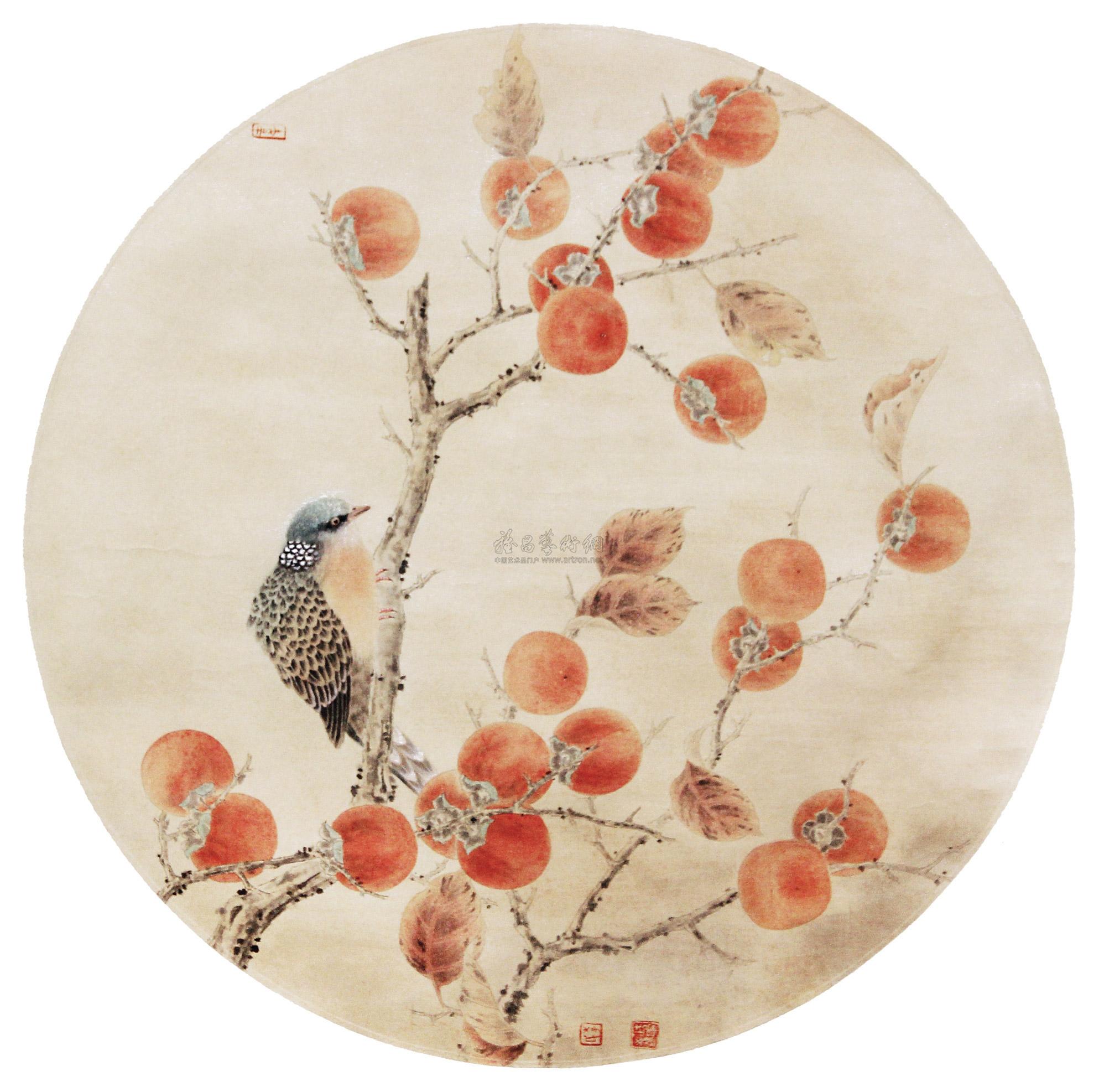 0141 花鸟 镜片 设色纸本