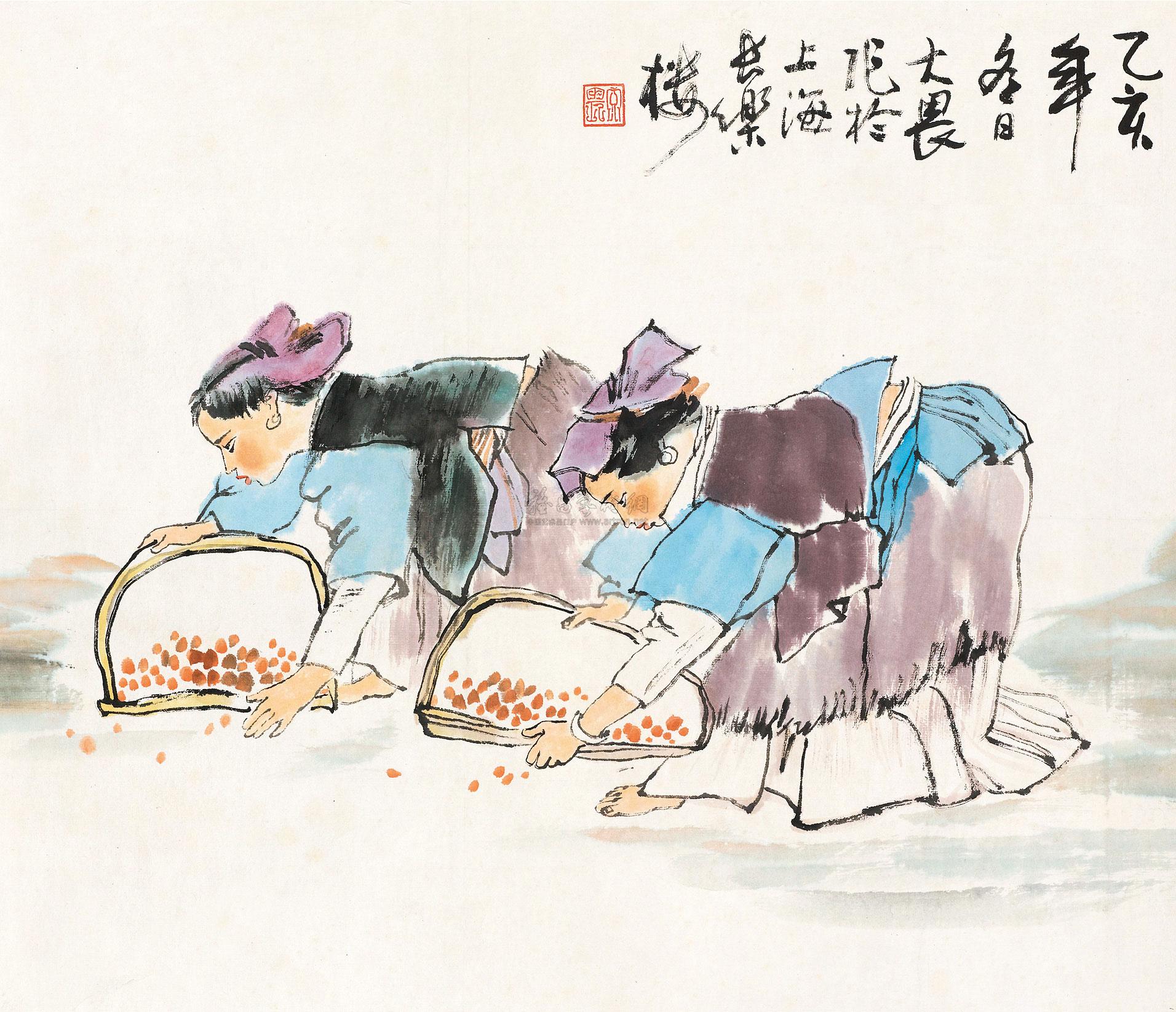 0105 1995年作 播种 立轴 设色纸本