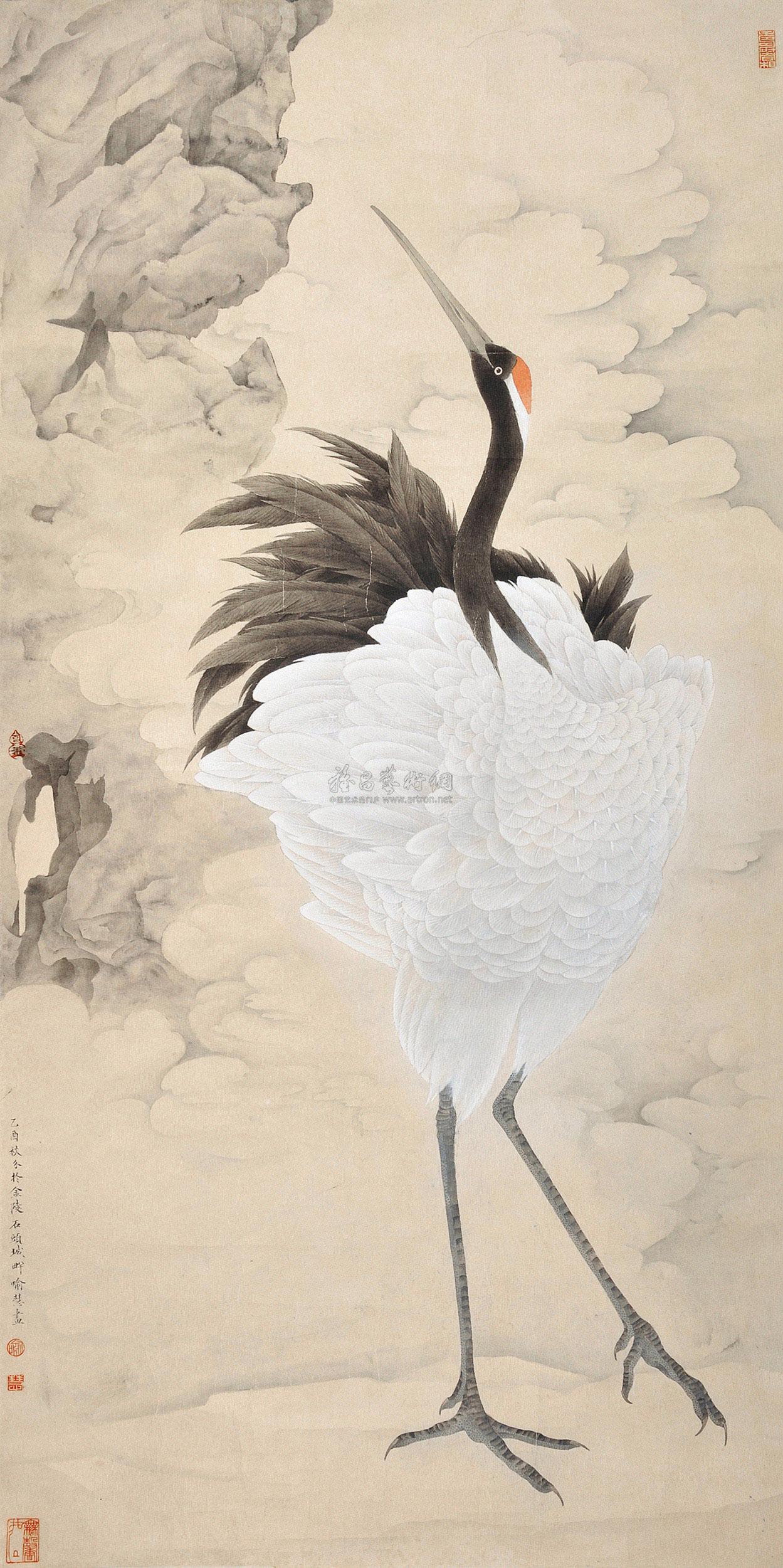 【仙鹤 镜心 设色纸本】拍卖品_图片_价格_鉴赏_绘画