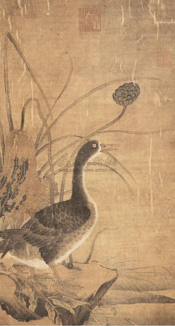 0404 芦雁图 立轴 绢本