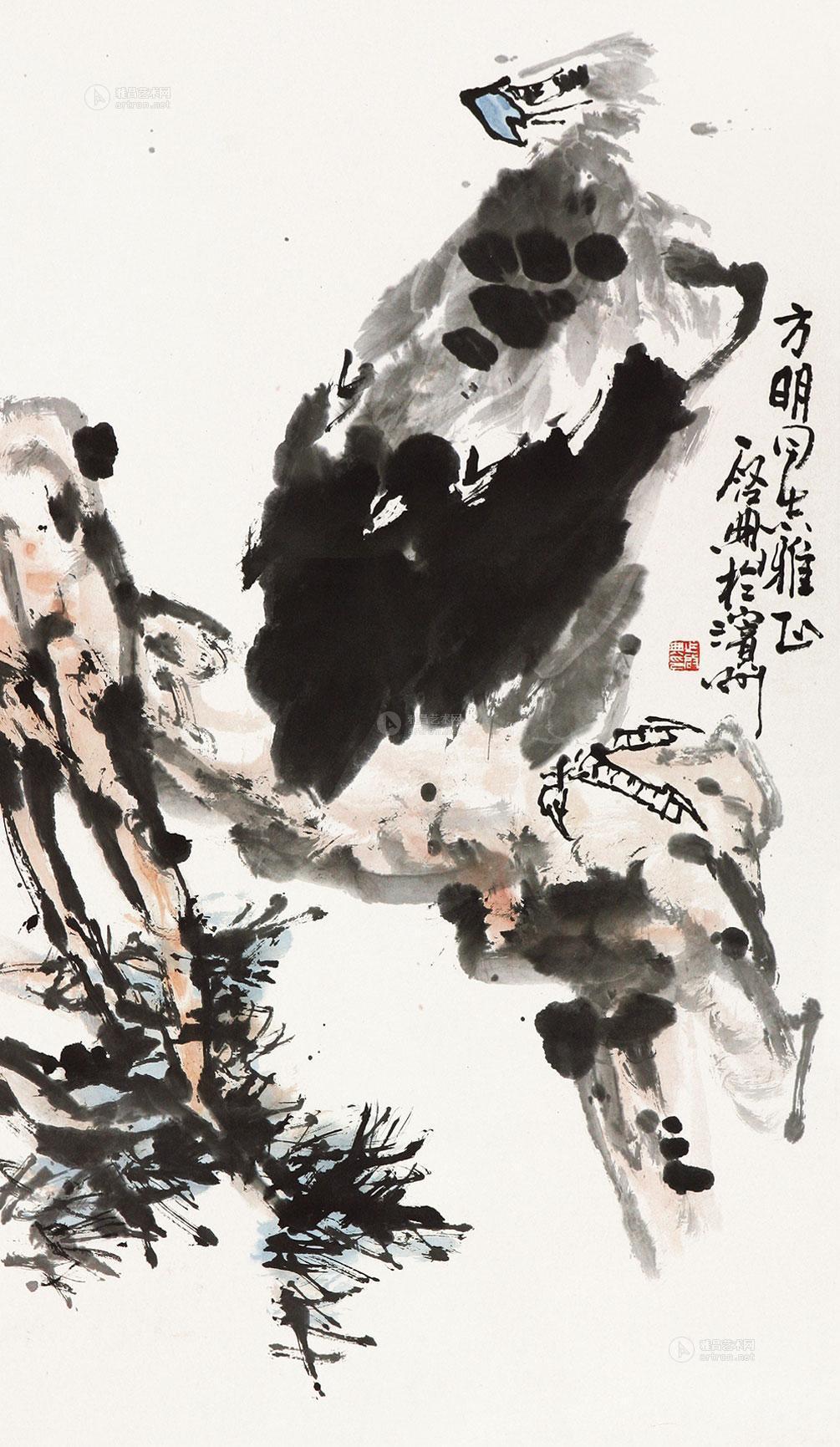 0393 雄鹰图 立轴 纸本