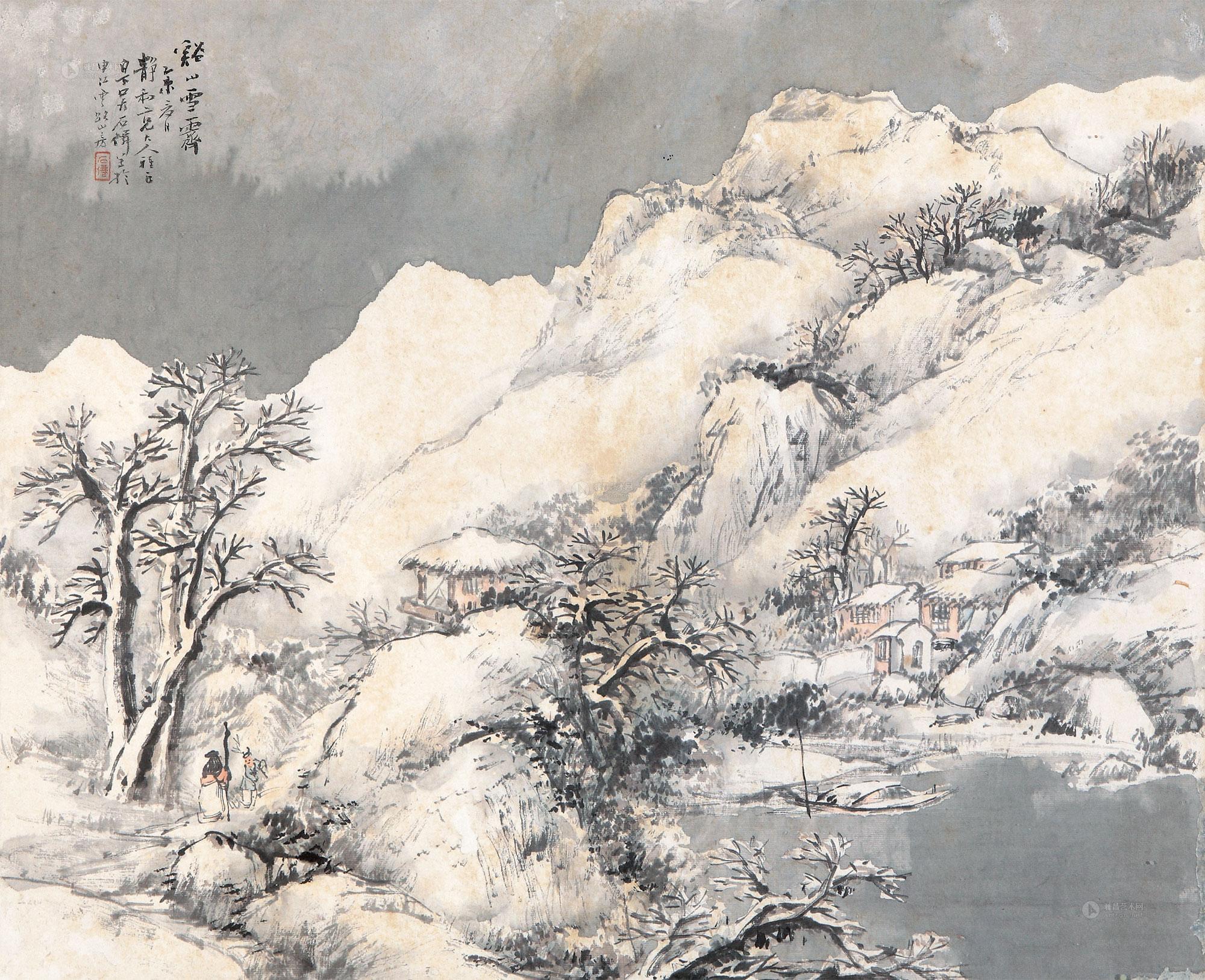 0394 1895年作 溪山雪霁 镜心 水墨纸本