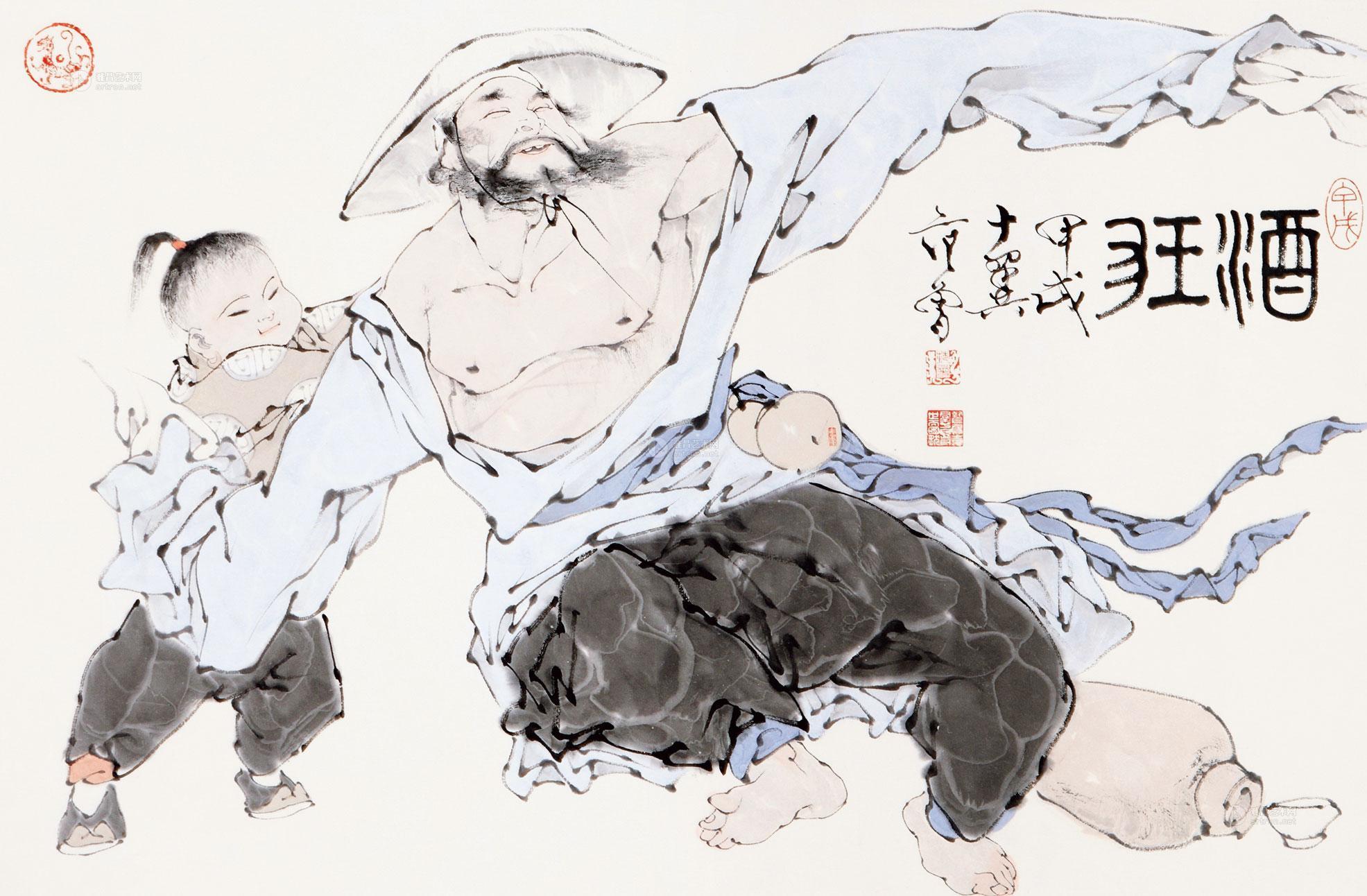 1274 1994年作 酒狂 镜片 设色纸本