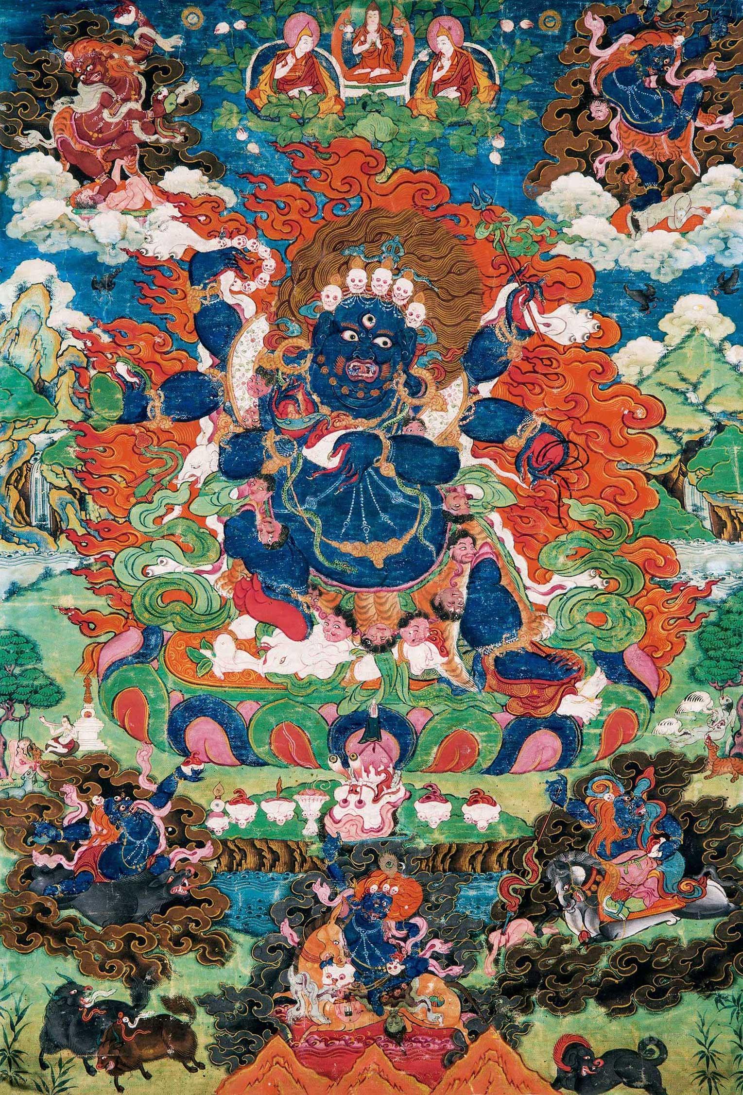 【十八世纪 六臂大黑天】拍卖品_图片_价格_鉴赏_唐卡