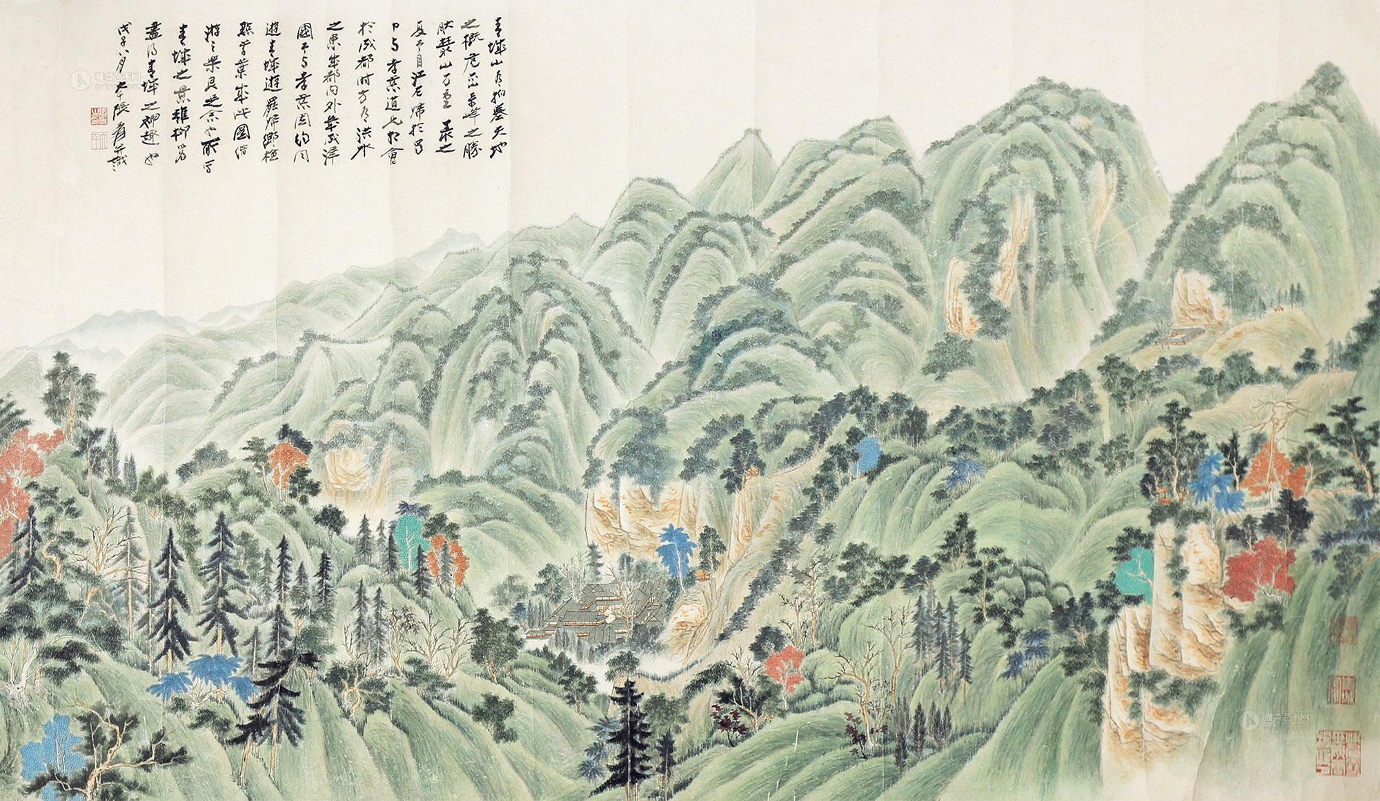 【青城山天师洞 镜片 纸本】拍卖品_图片_价格_鉴赏_绘画_雅昌艺术品