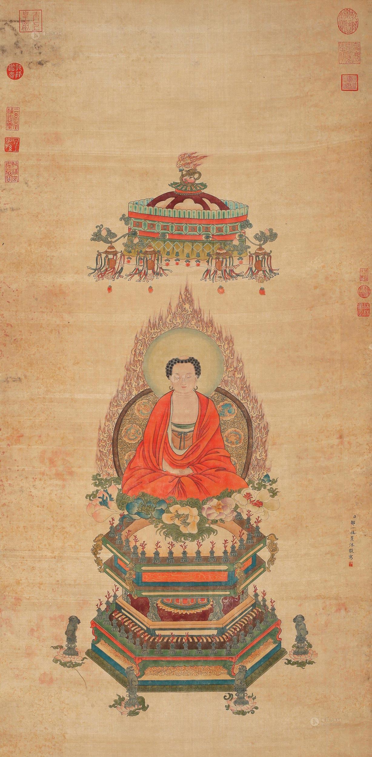 【佛像 立轴 绢本设色】拍卖品_图片_价格_鉴赏_绘画