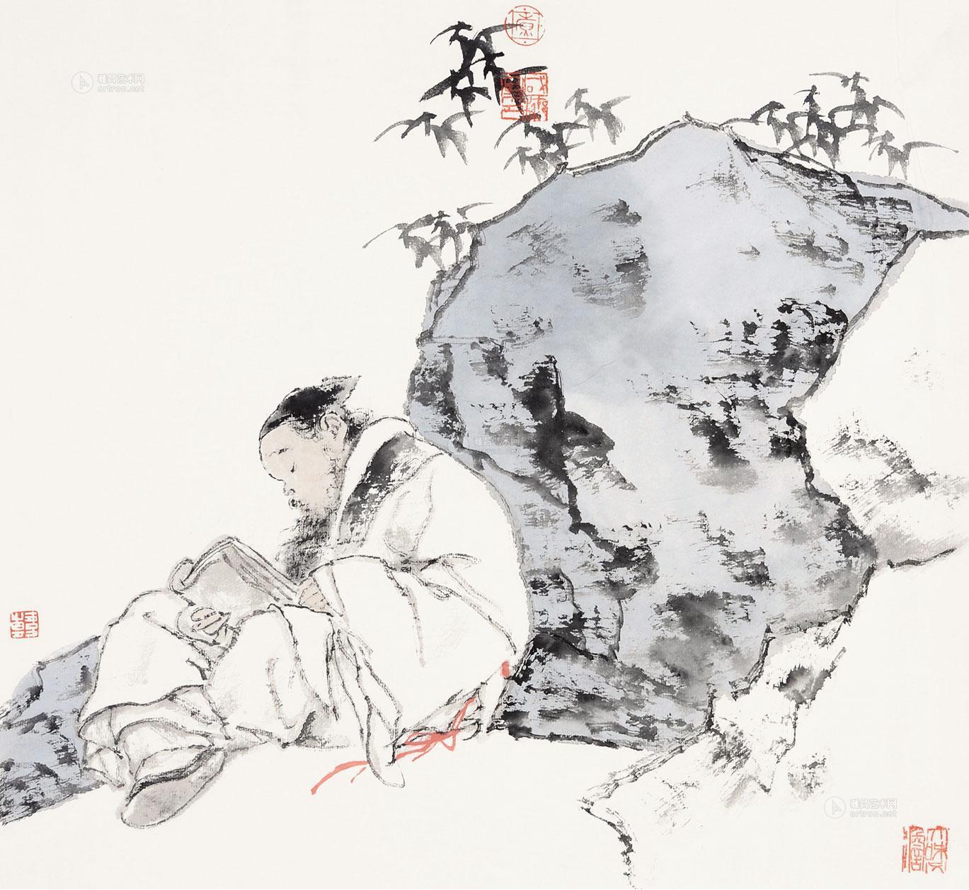 【人物 镜心 设色纸本】拍卖品_图片_价格_鉴赏_绘画
