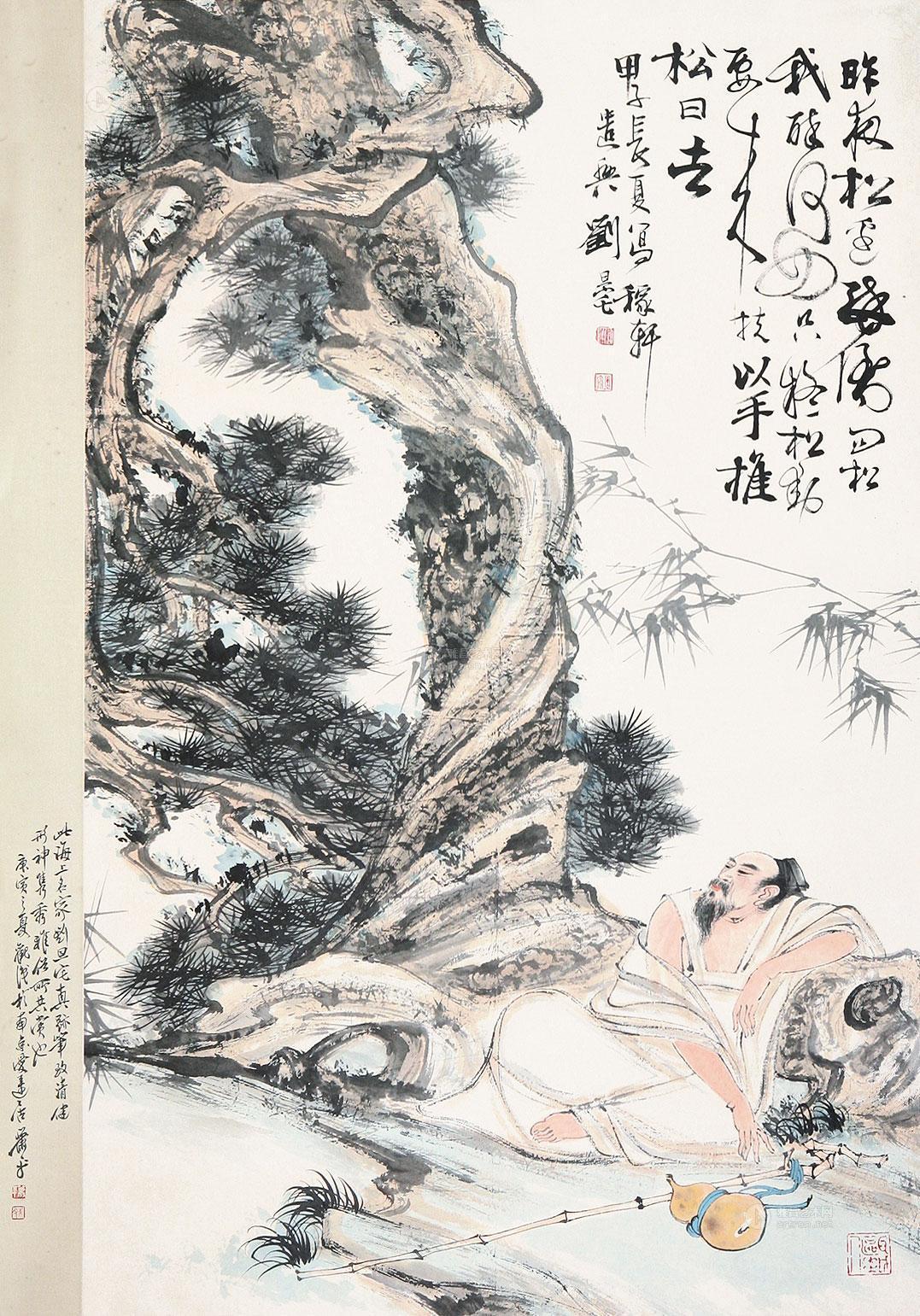 0181 松下高士 立轴 设色纸本