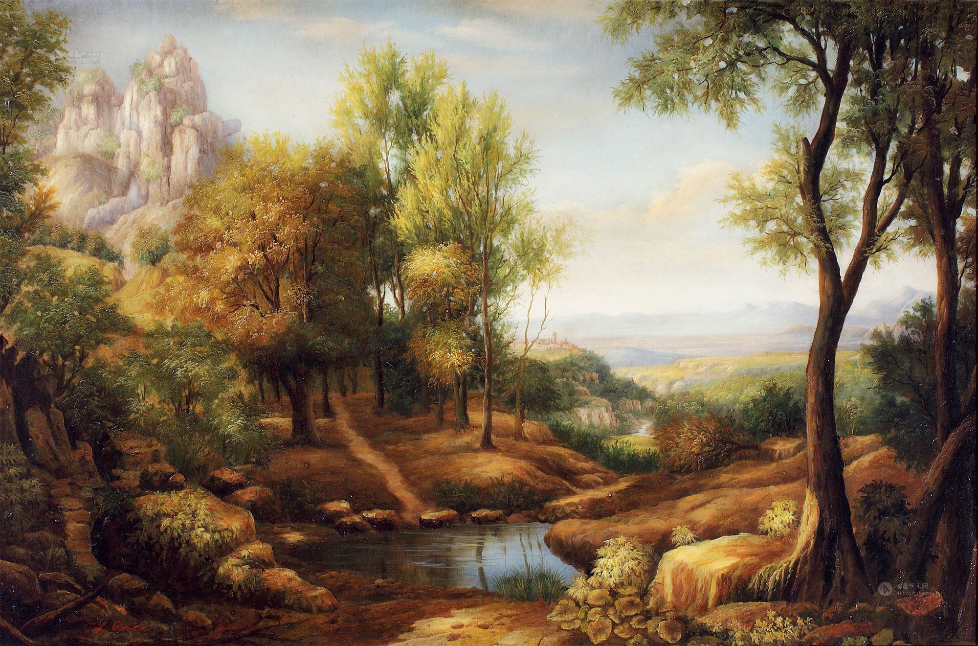 1865 山林 油画