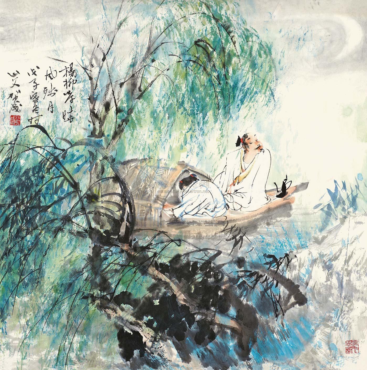 0556 柳永词意 镜心 设色纸本