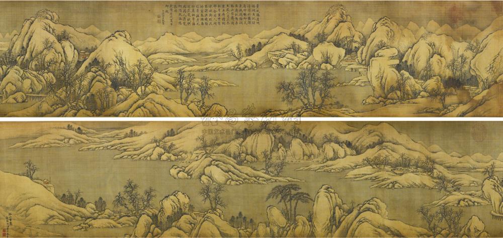 0612 仿关仝溪山雪霁 手卷 设色绢本