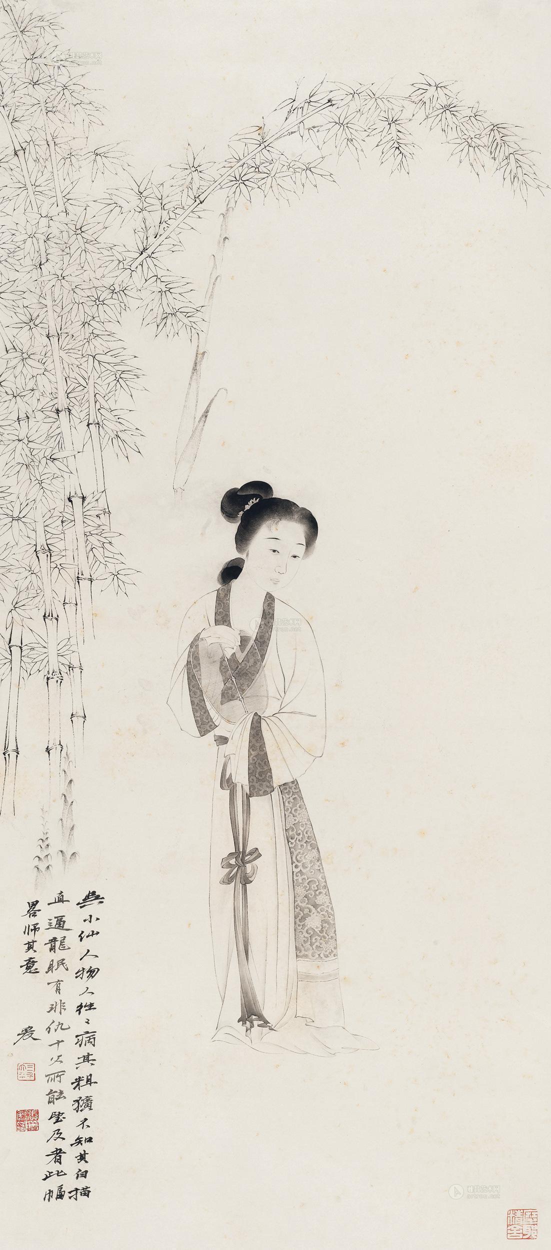 0282 仿吴小仙人物 立轴 水墨纸本