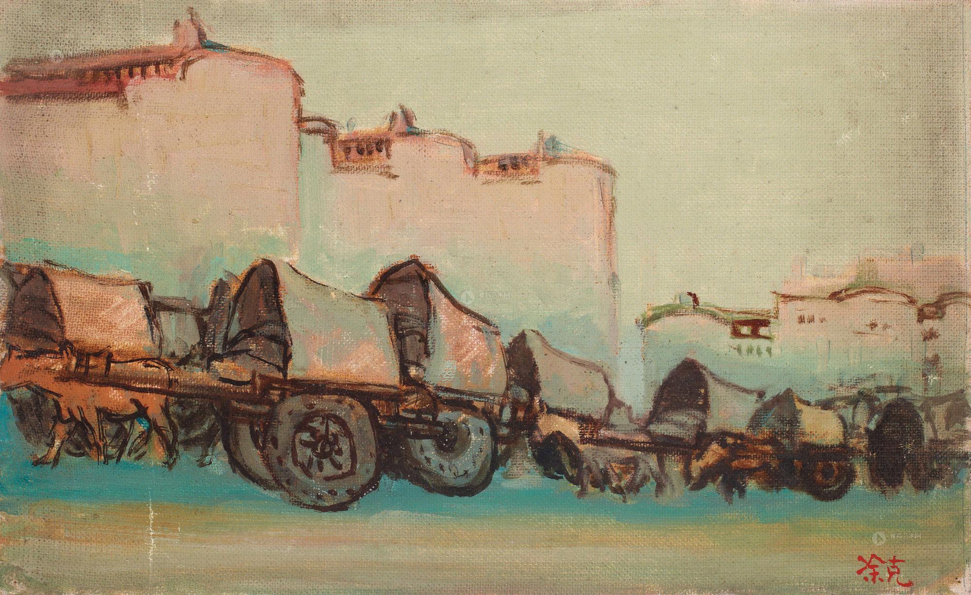2225平津战役布面油画