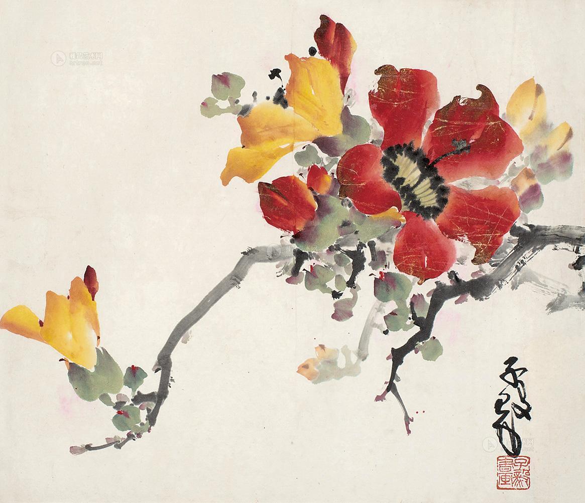 【红棉 镜片 设色纸本】拍卖品_图片_价格_鉴赏_绘画_雅昌艺术品拍卖