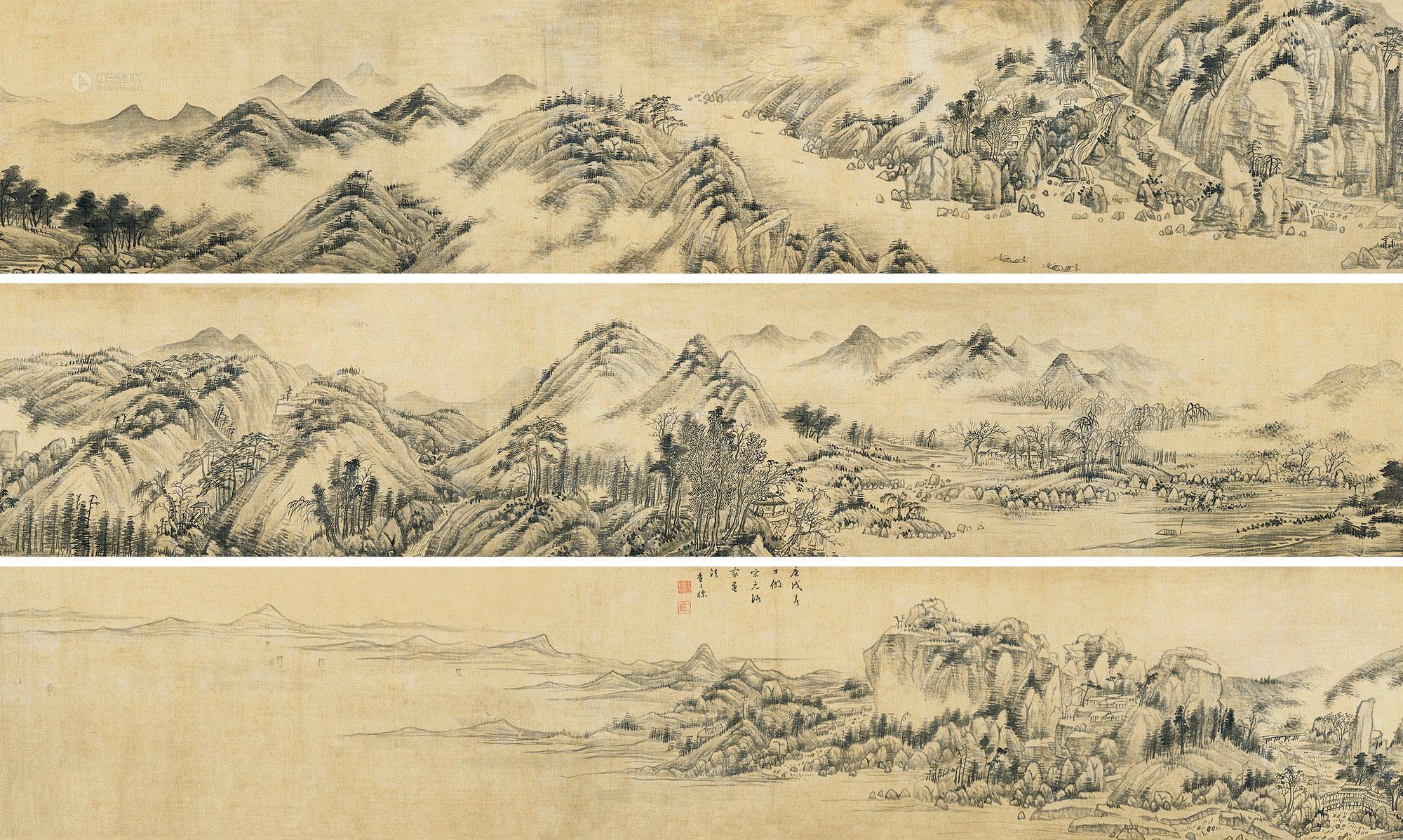 *1254 江山万里图卷 手卷 绢本