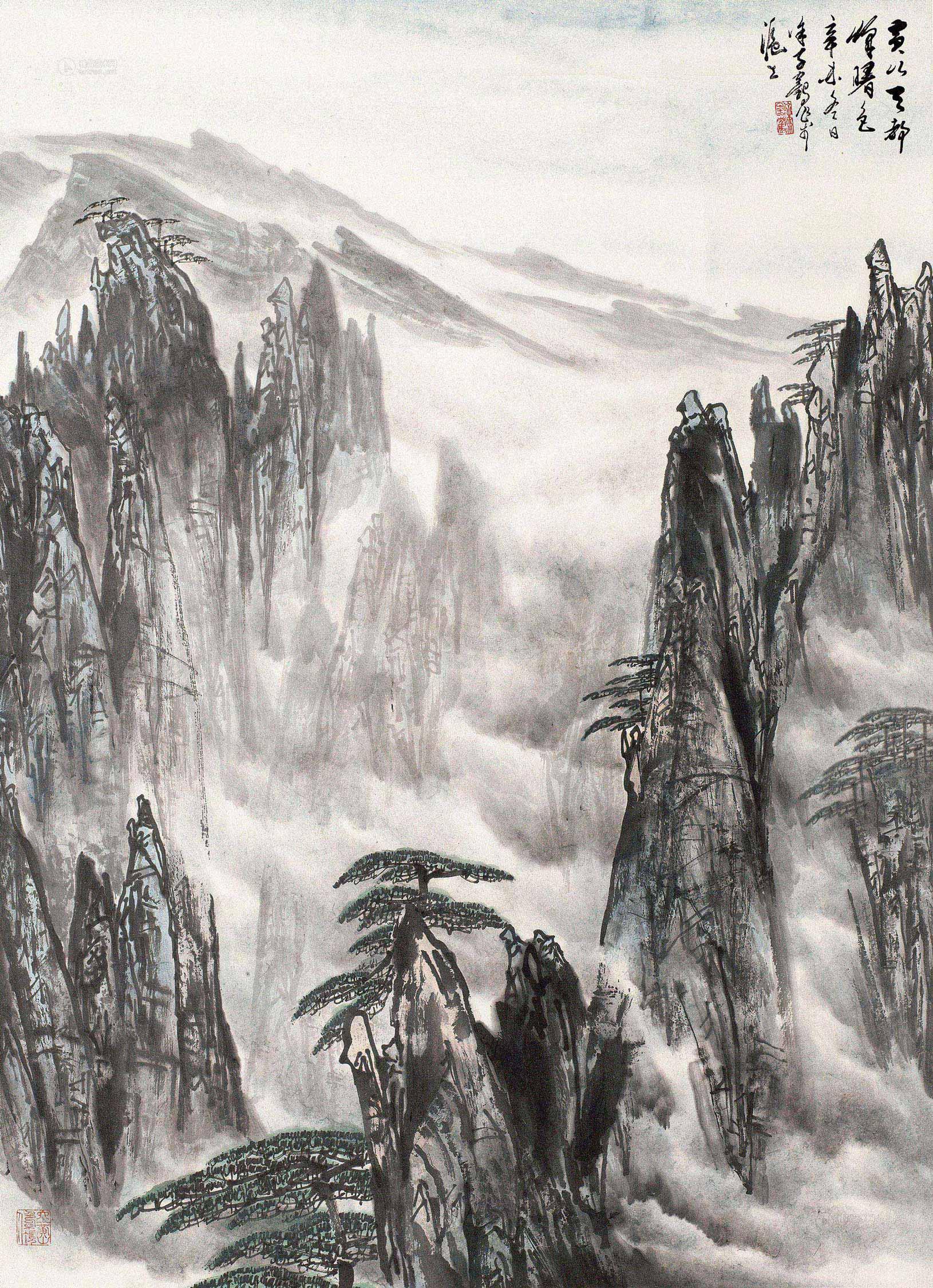 0235 1991年作 天都峰 立轴 水墨纸本