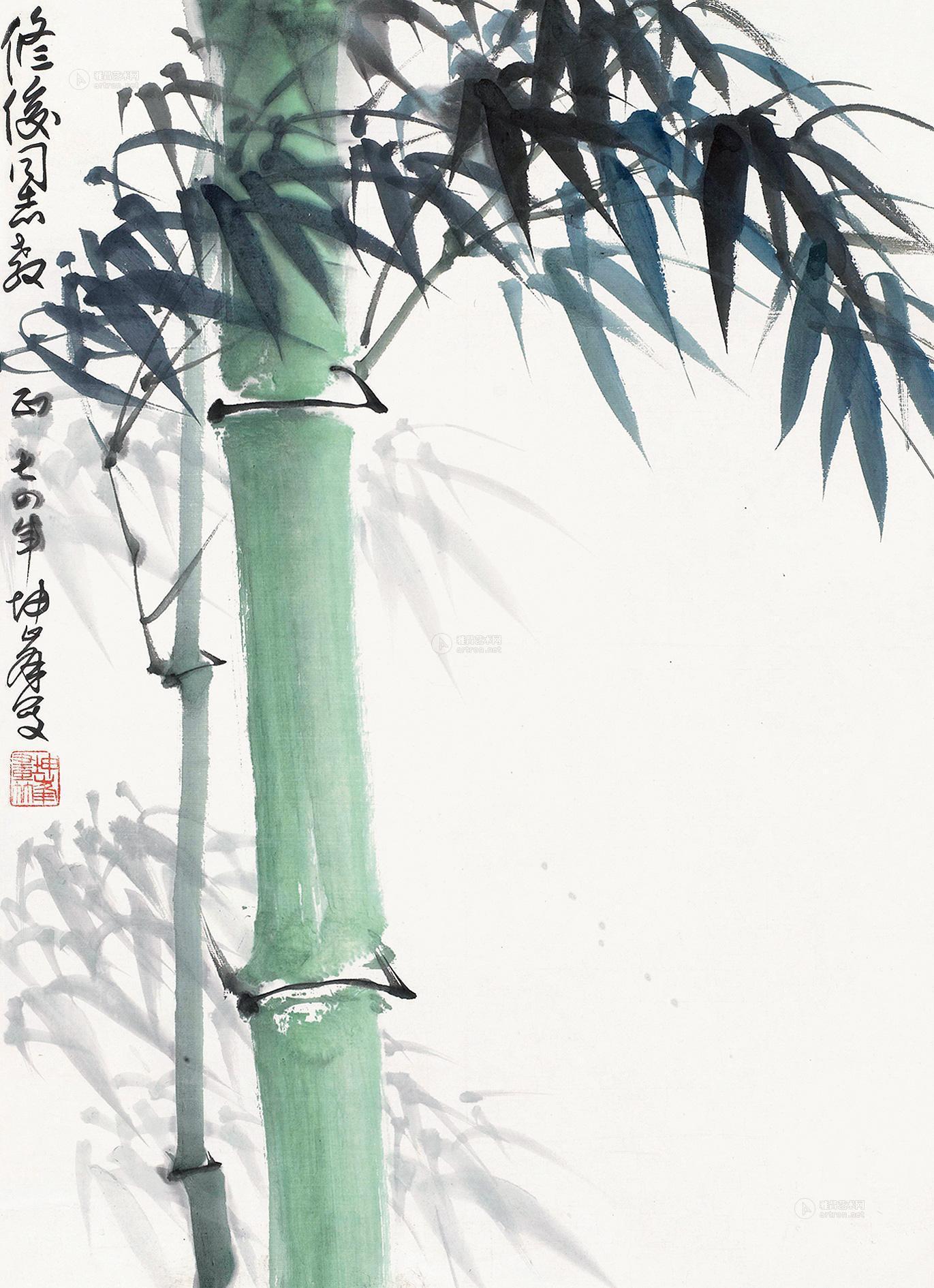 【1974年作 高风亮节 立轴 设色纸本】拍卖品_图片_价格_鉴赏_绘画_雅