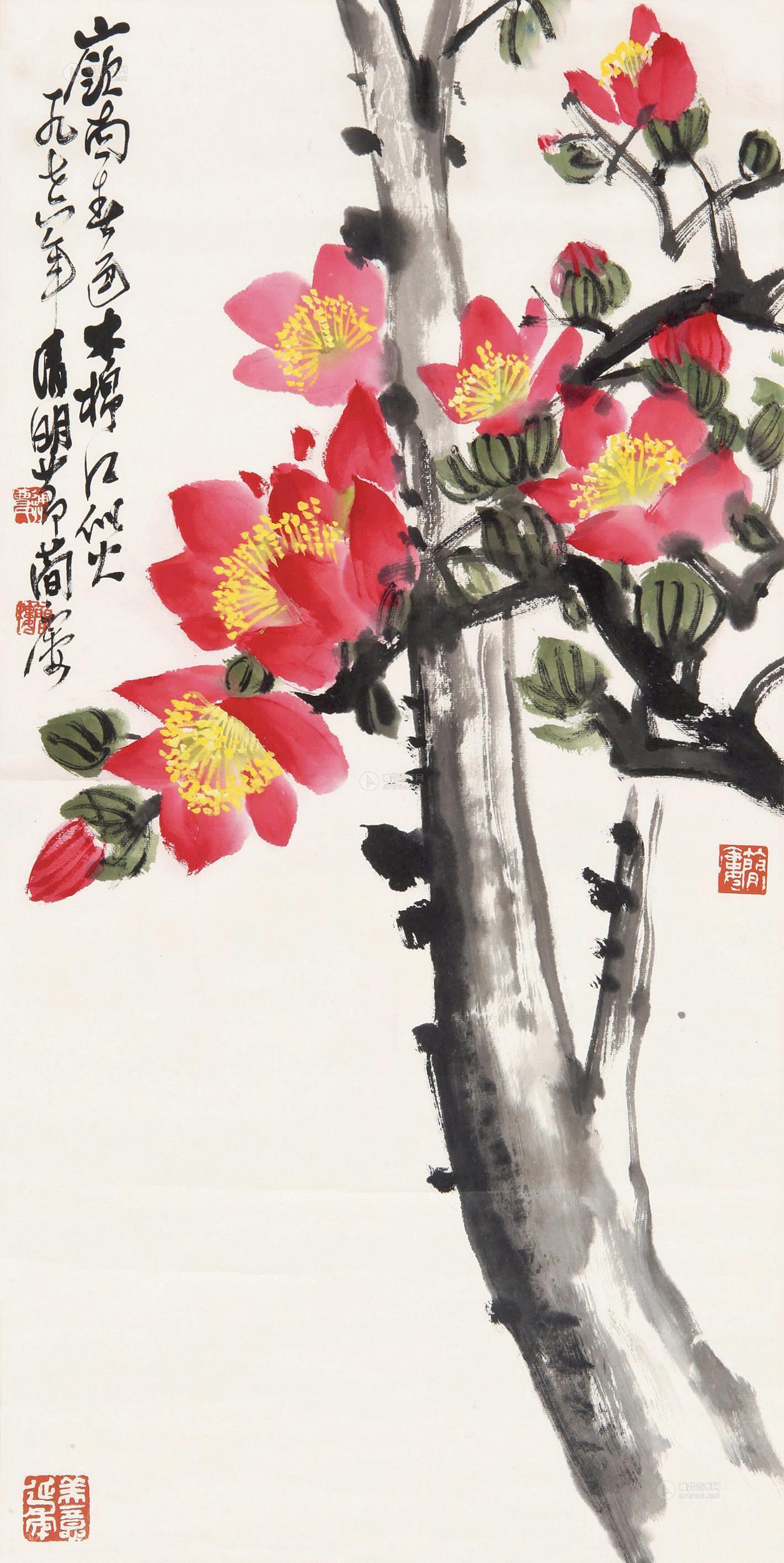 0431木棉花立轴纸本