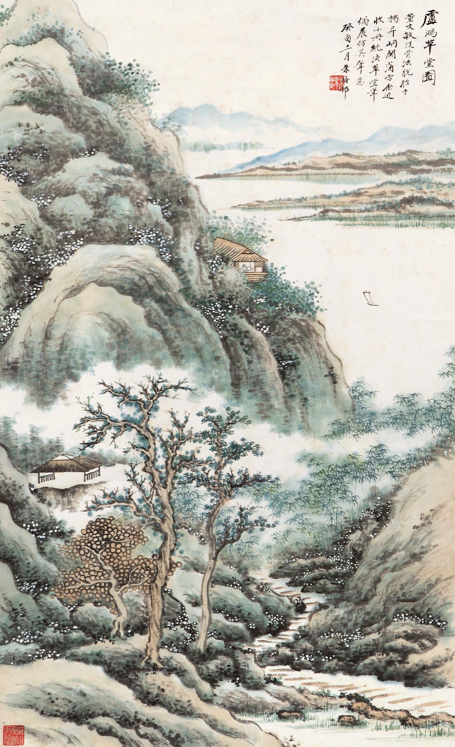 0449 卢鸿草堂图 立轴 纸本