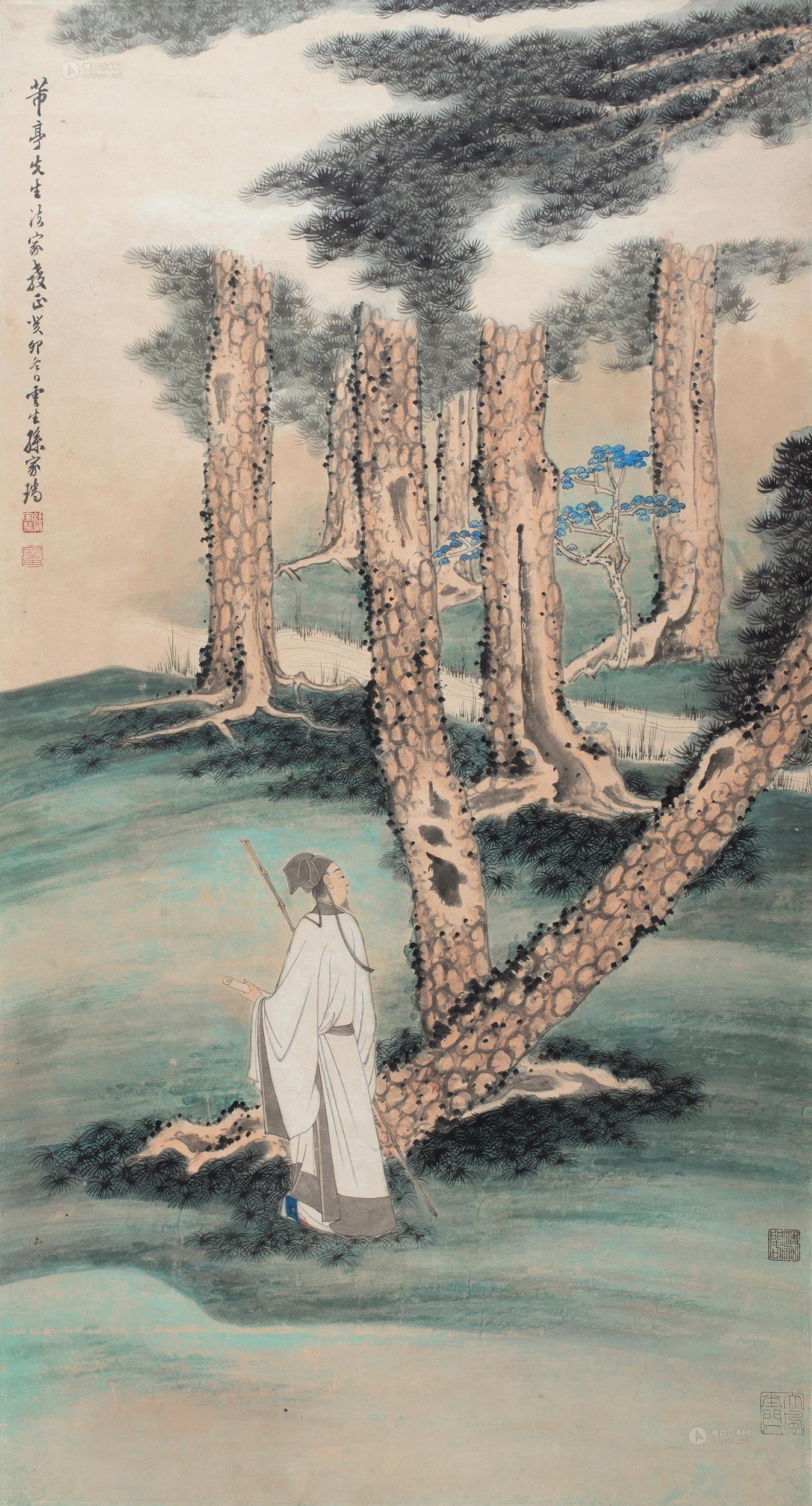 0196 癸卯(1963年)作 高士图 立轴 纸本