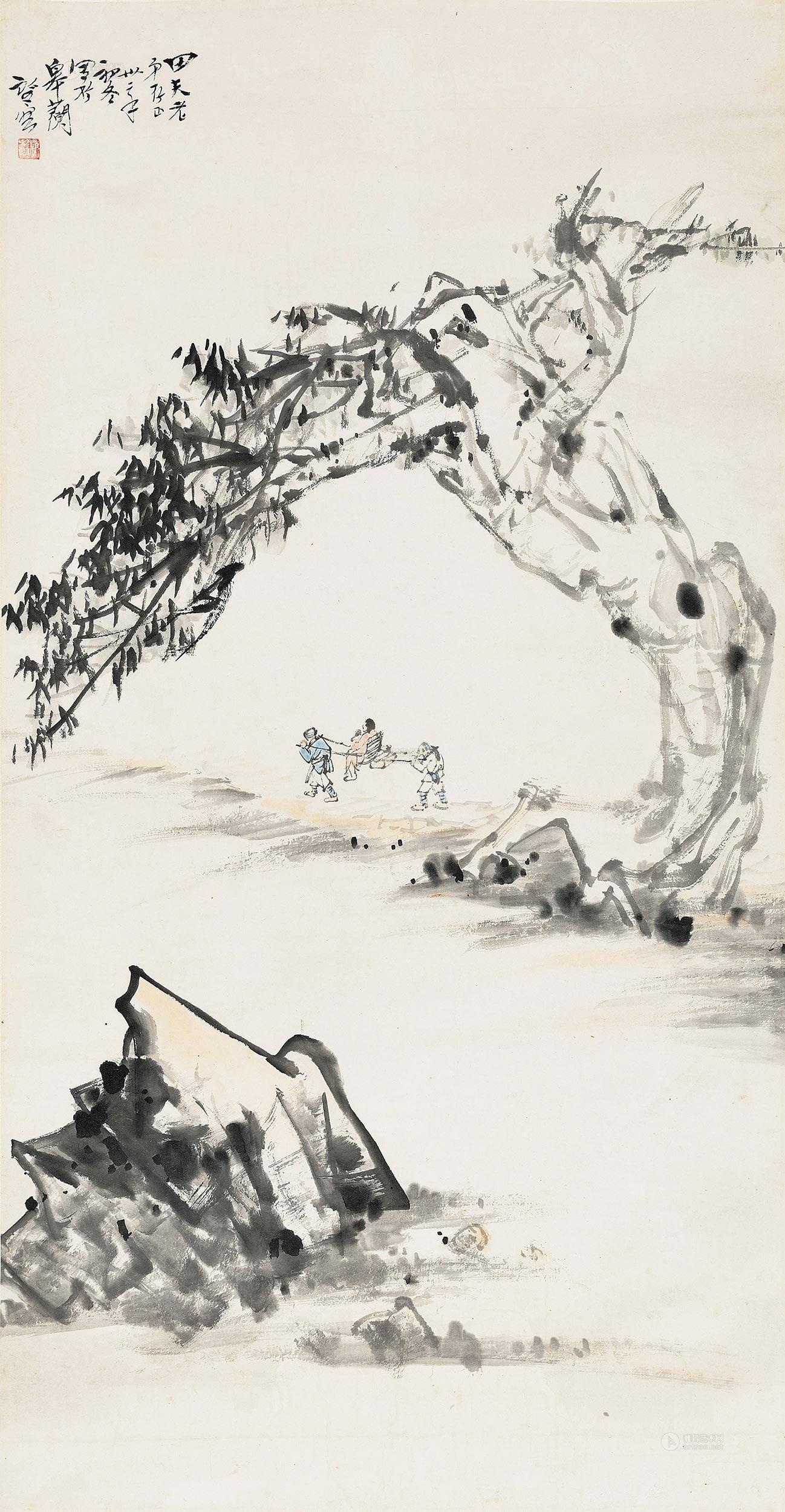 *0084 山水人物 立轴 纸本