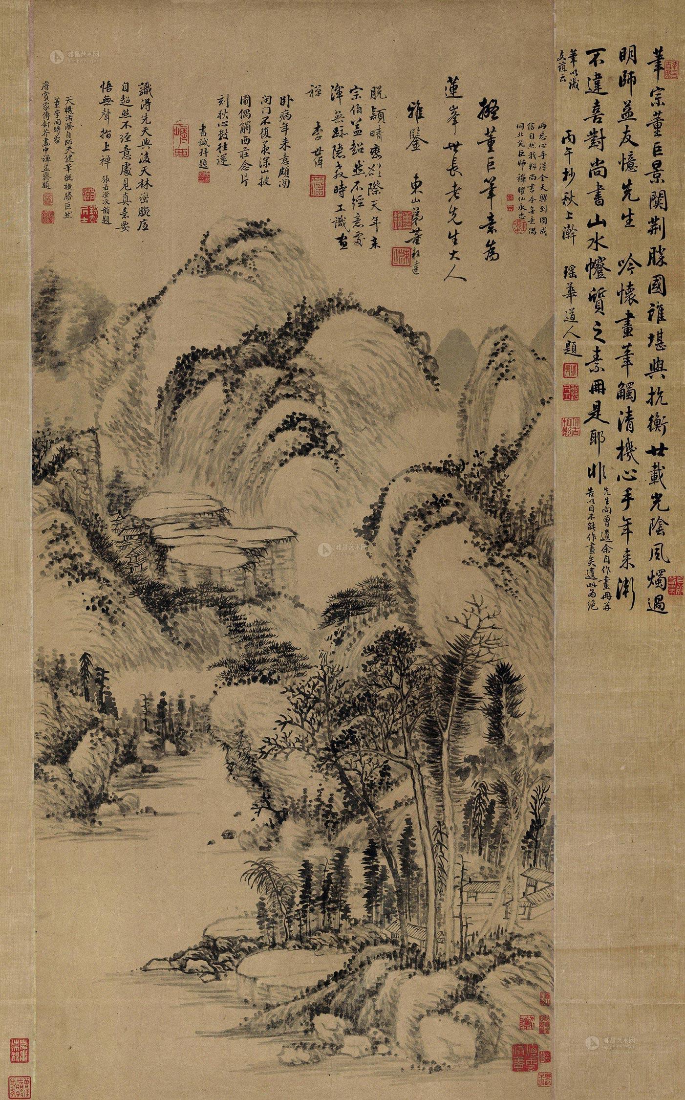 1937山居图立轴水墨纸本