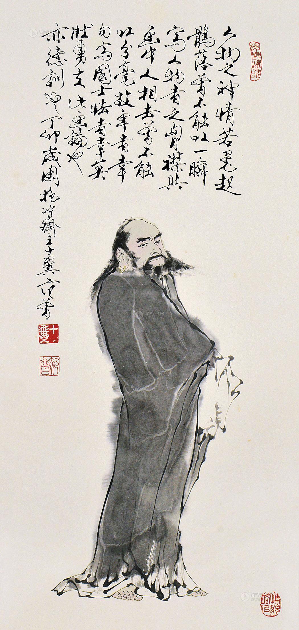 0275 达摩 镜片 水墨纸本