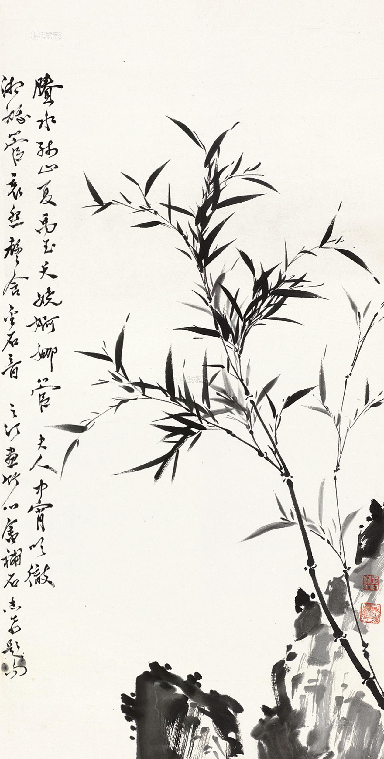 【竹石图 立轴】拍卖品_图片_价格_鉴赏_绘画_雅昌品