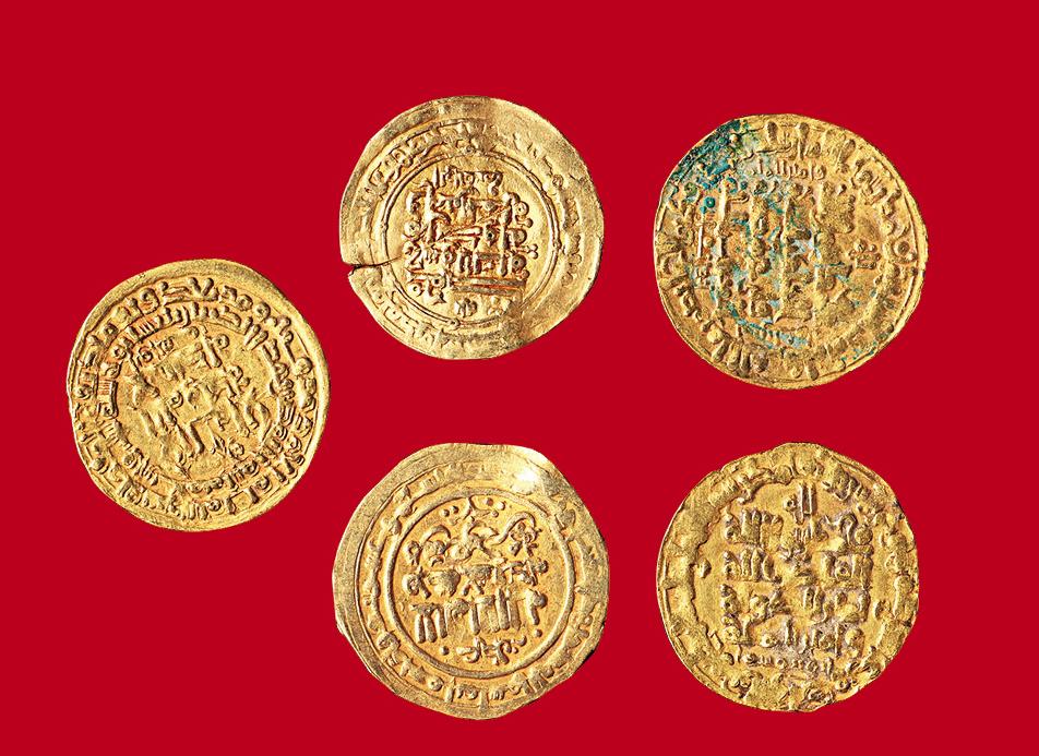 古代丝绸之路哈散札剌汗国王金币一组五枚