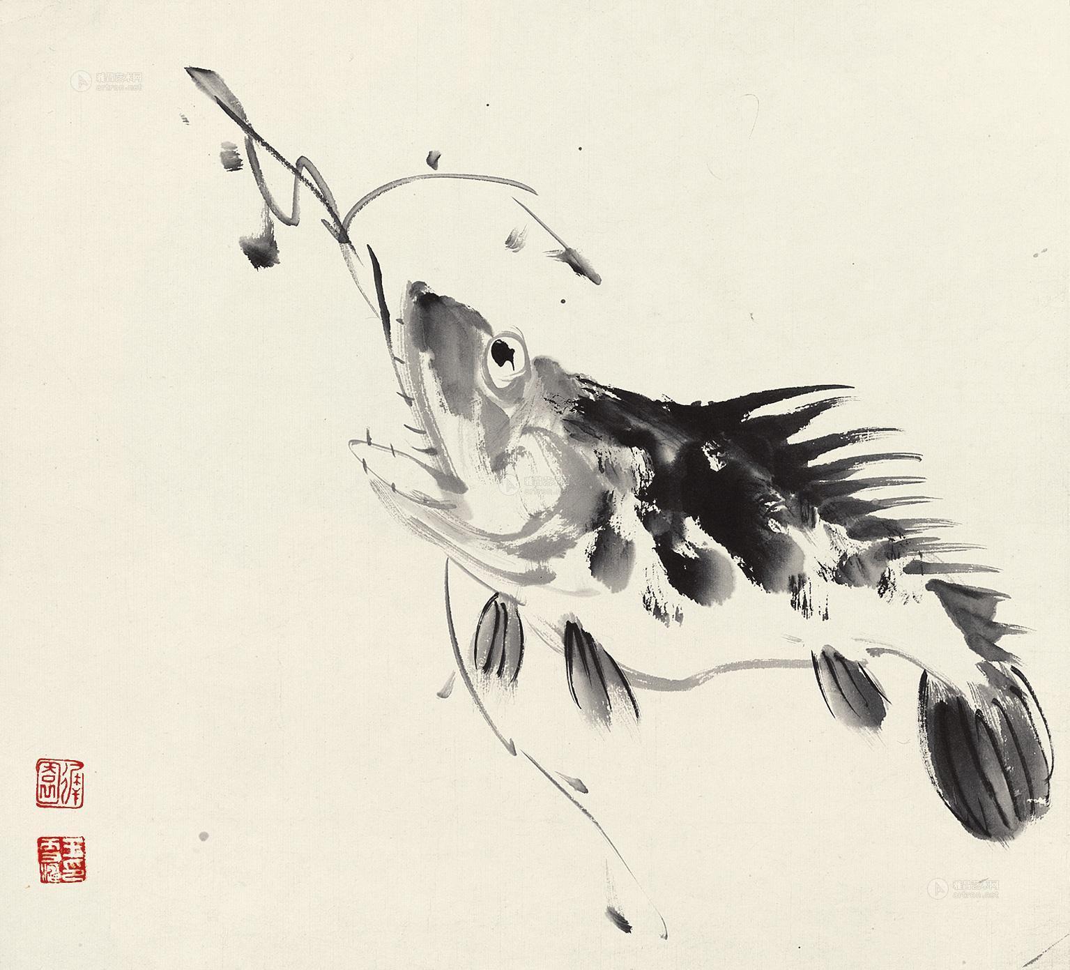 *0467 鳜鱼图 镜心 水墨纸本